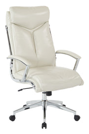 Executive Faux Leather High Back Chair - Cream