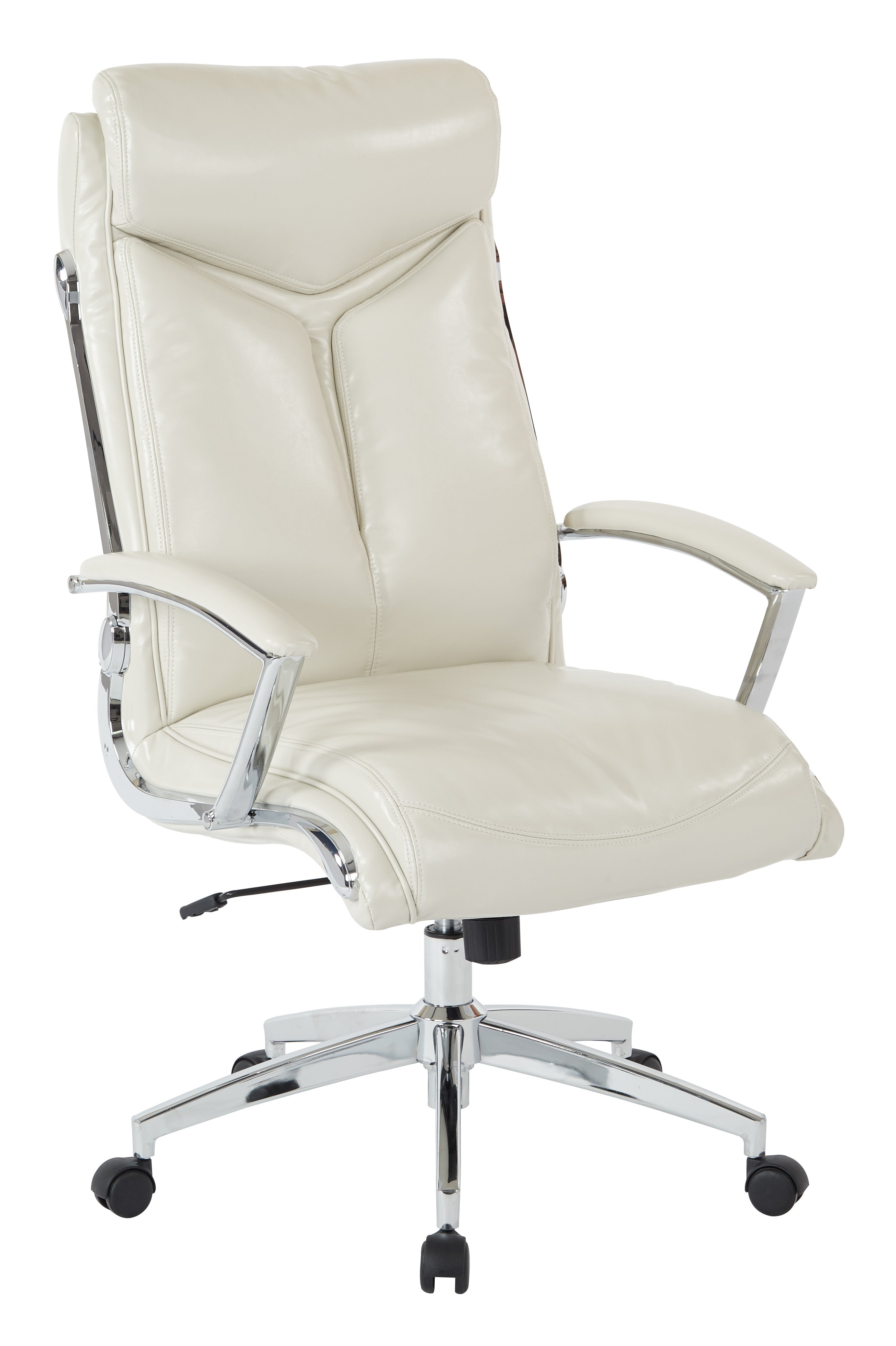 Executive Faux Leather High Back Chair - Cream