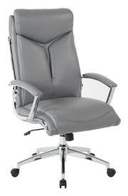 Executive Faux Leather High Back Chair - Charcoal Grey