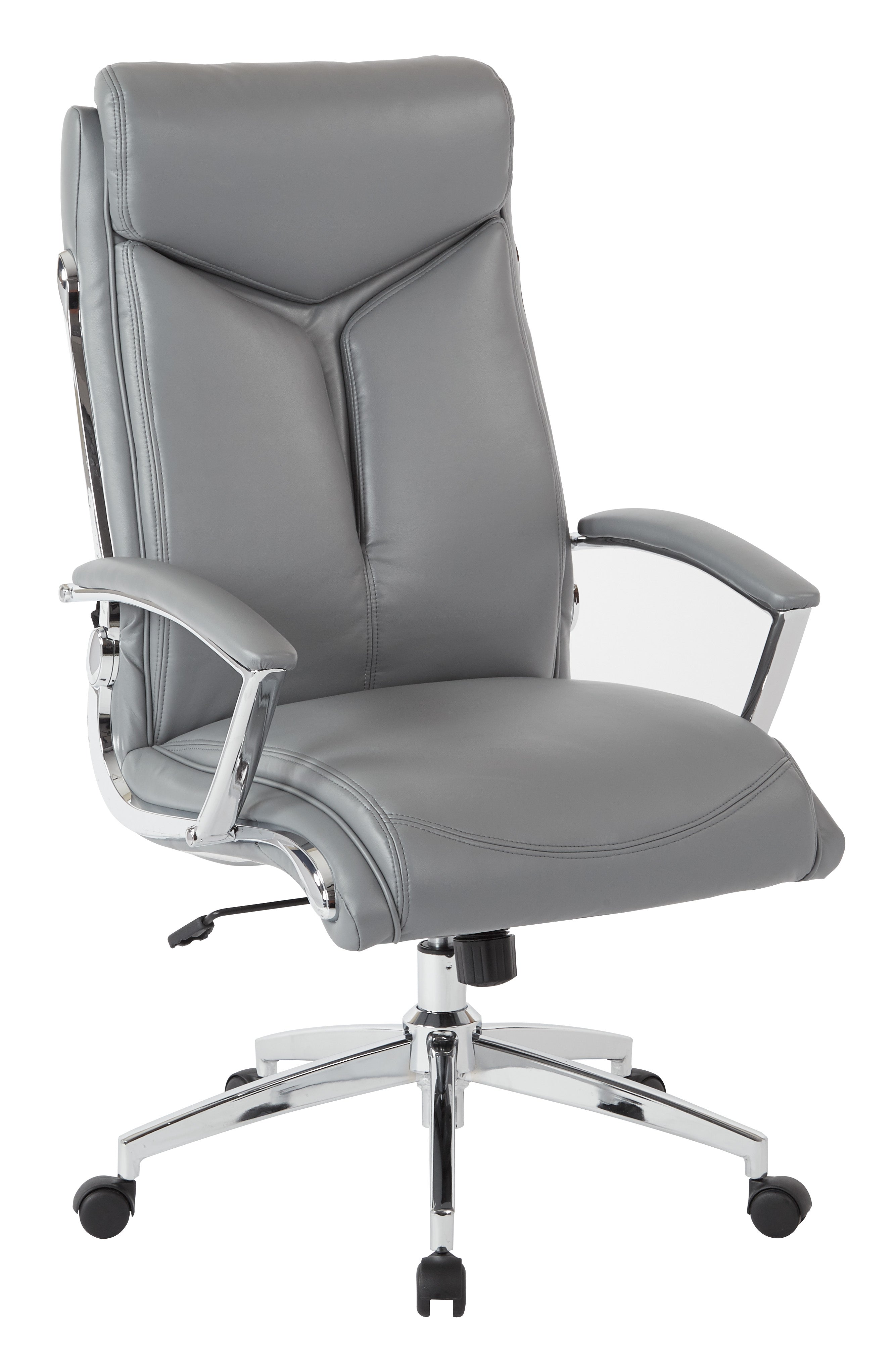 Executive Faux Leather High Back Chair - Charcoal Grey
