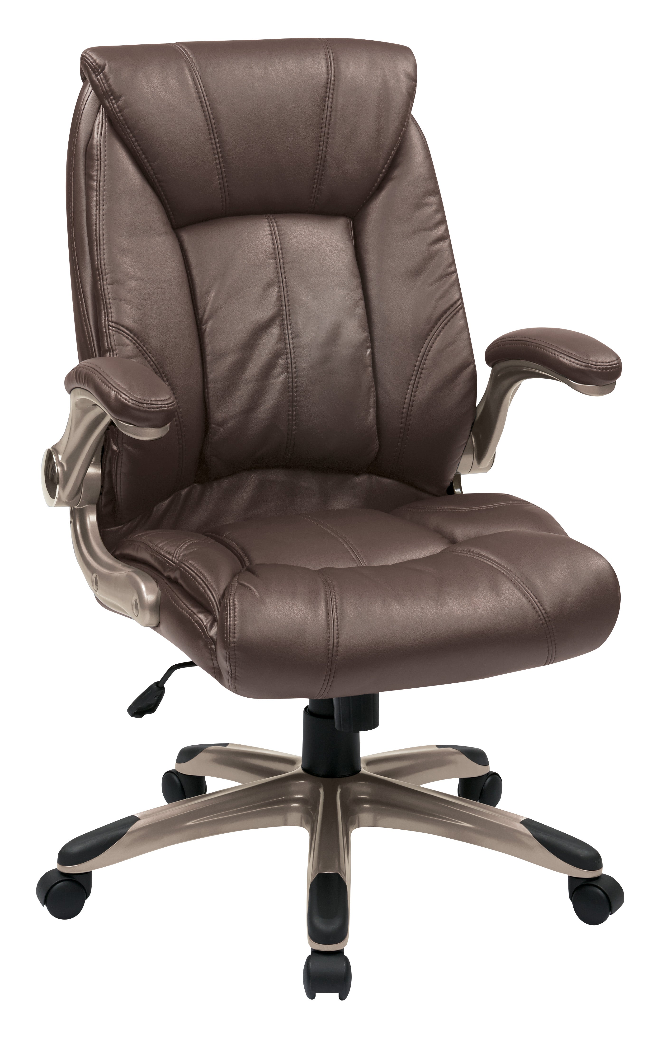 Faux Leather Mid Back Mgrs Chair - Cocoa