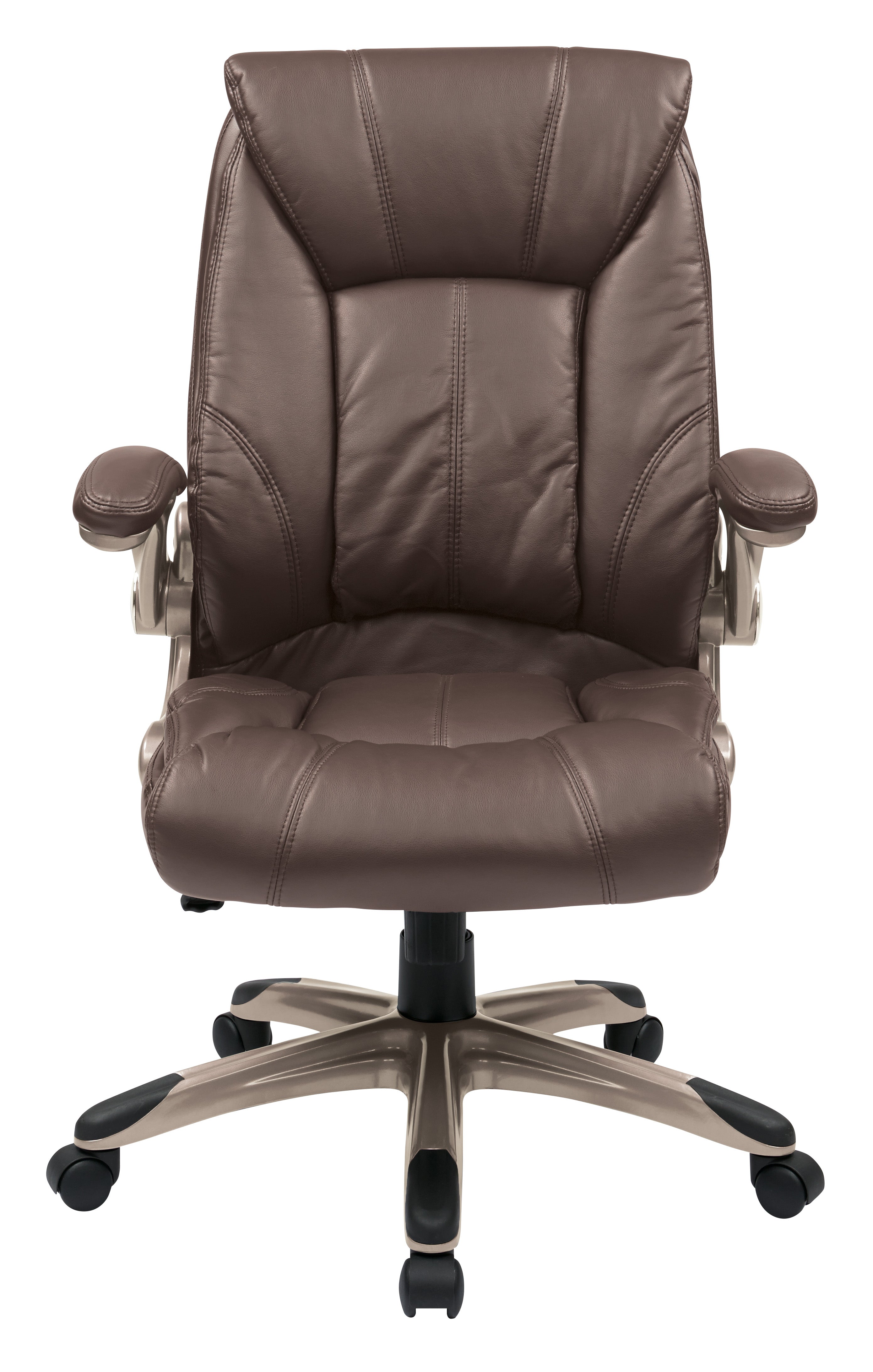 Faux Leather Mid Back Mgrs Chair - Cocoa