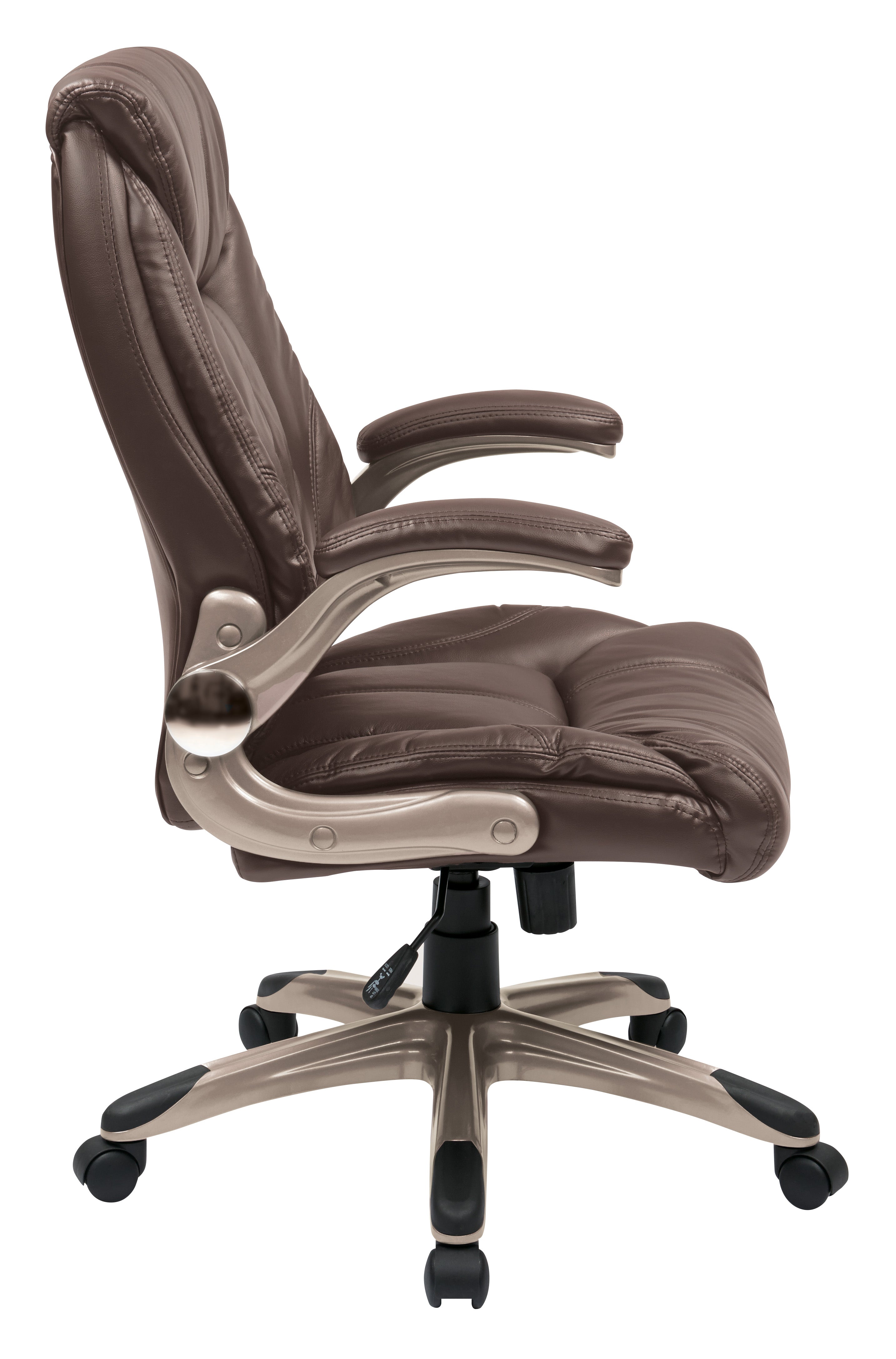 Faux Leather Mid Back Mgrs Chair - Cocoa