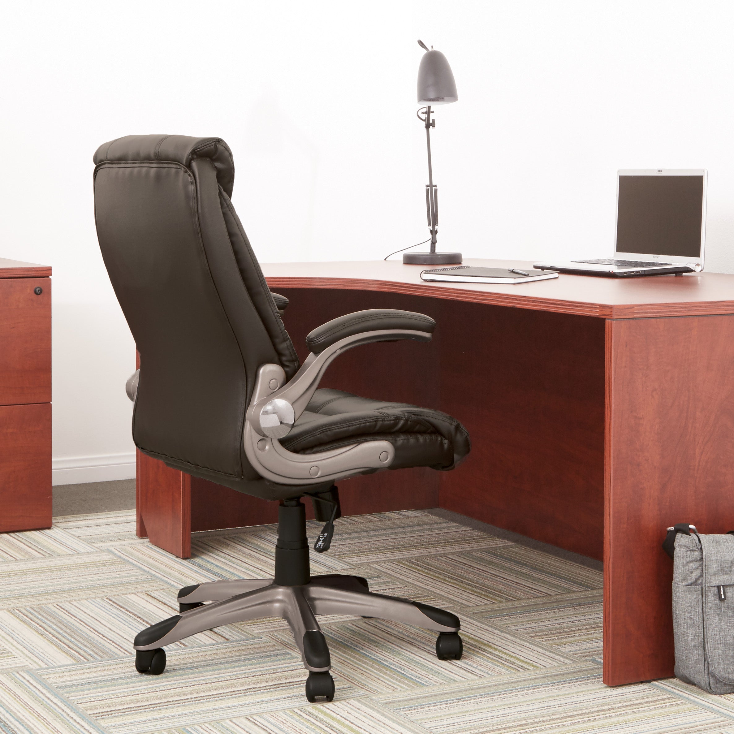 Faux Leather Mid Back Mgrs Chair - Cocoa