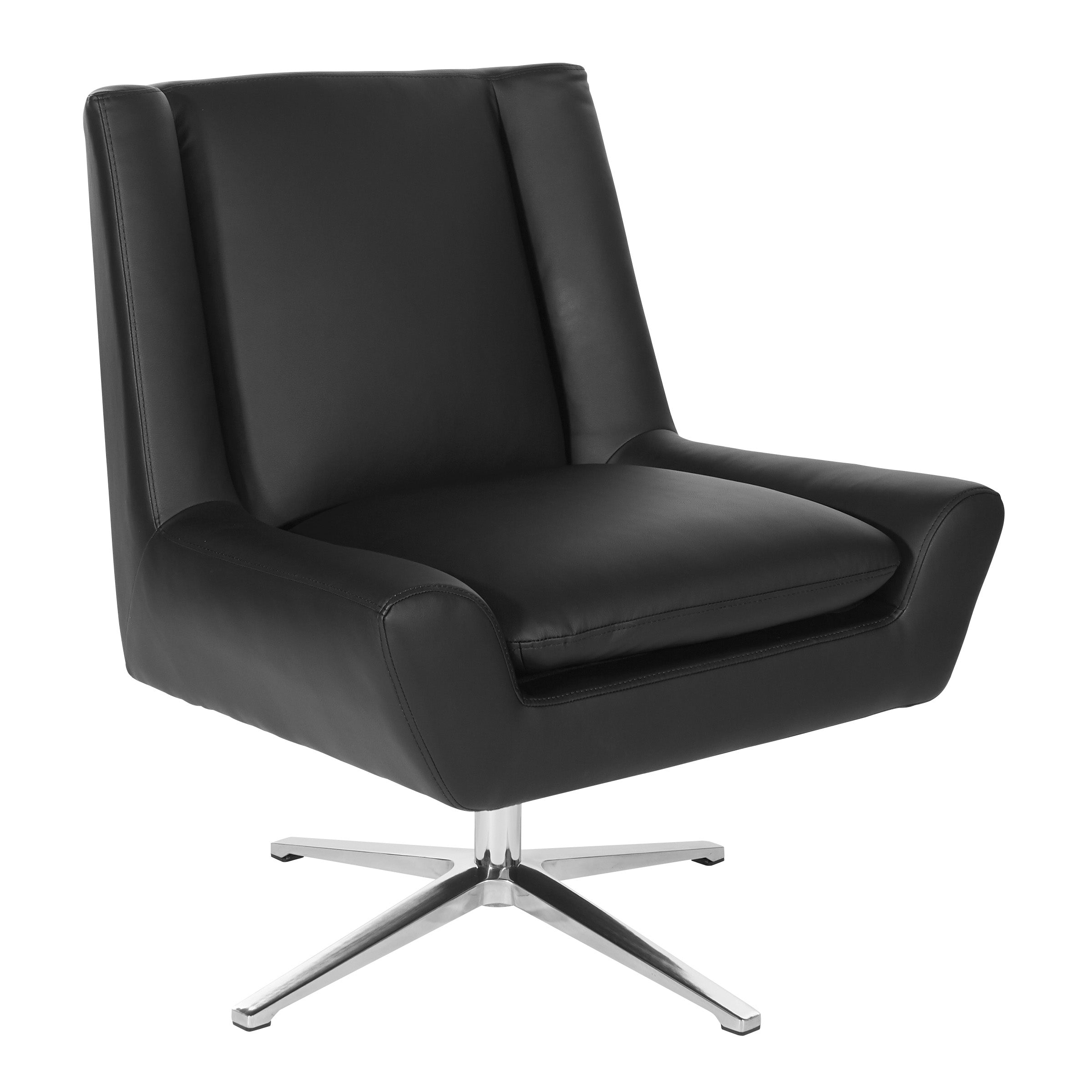 Faux Leather Guest Chair - Black