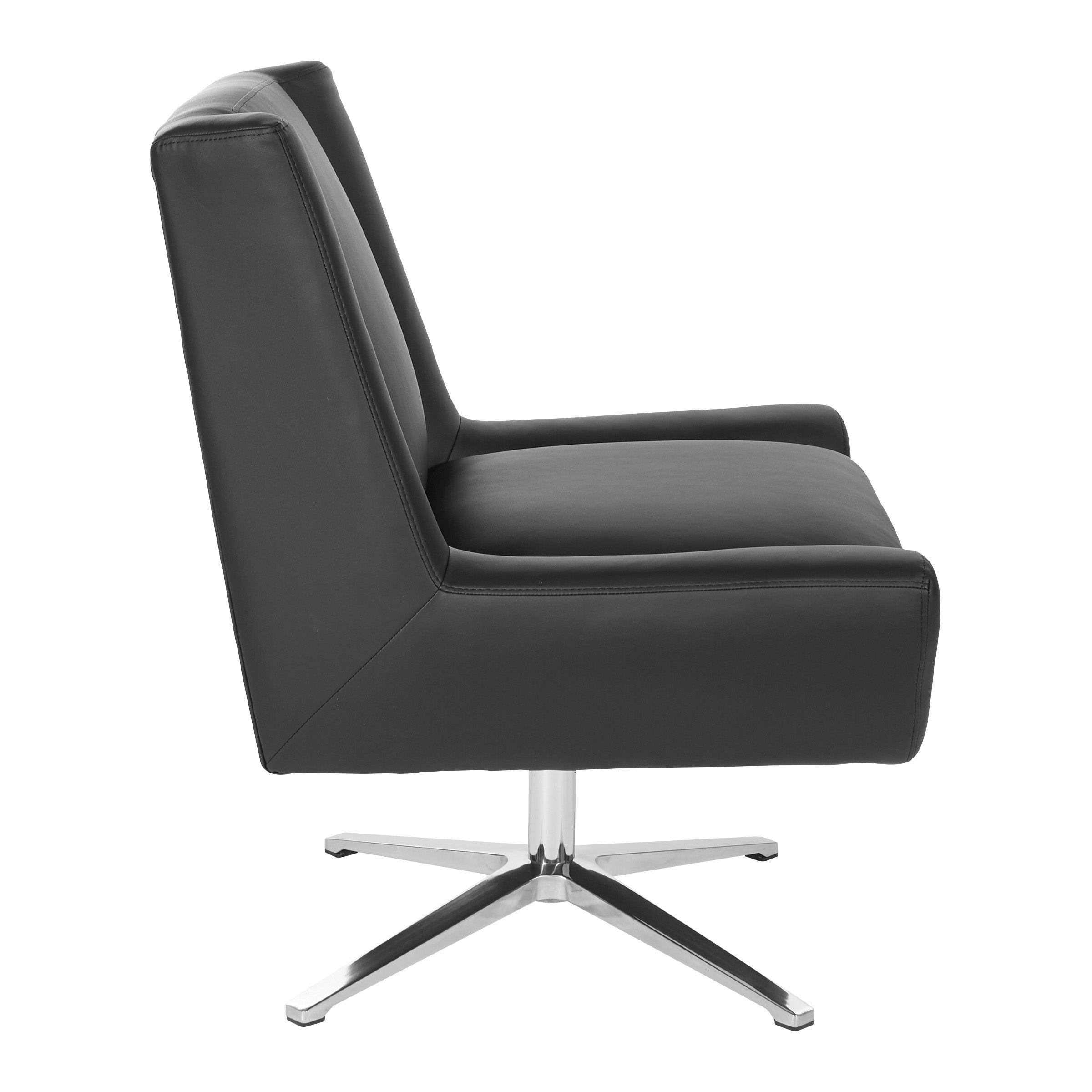 Faux Leather Guest Chair - Black