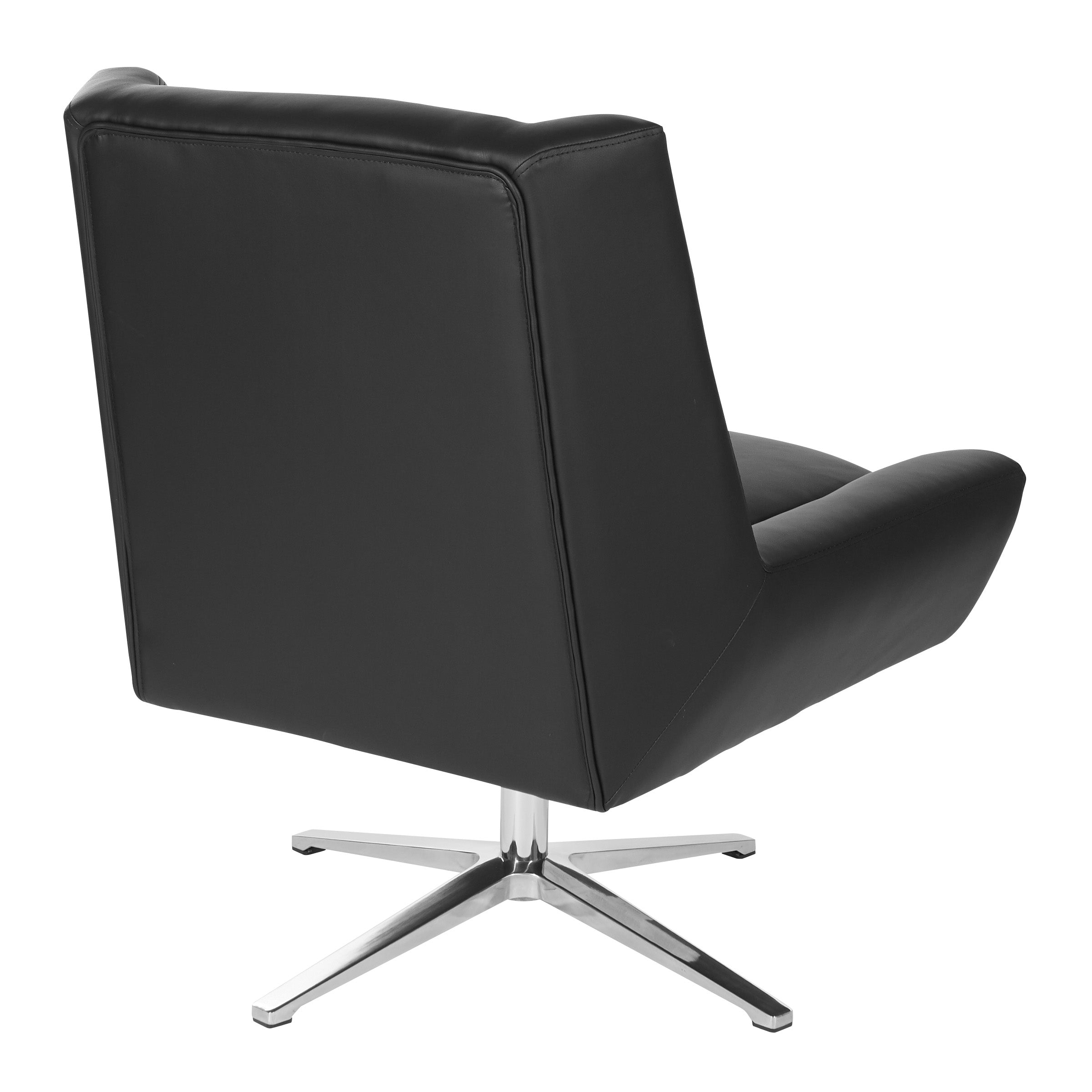 Faux Leather Guest Chair - Black