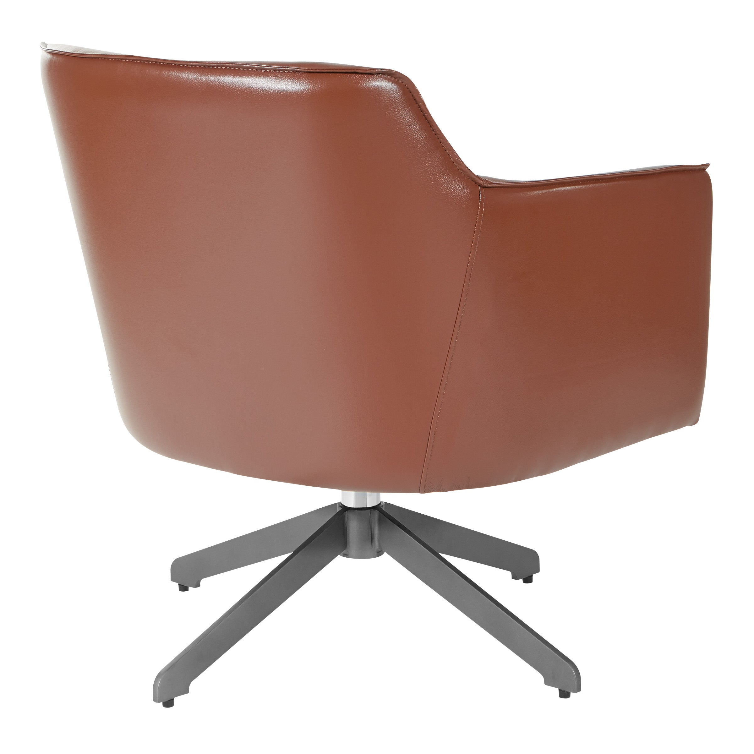 Faux Leather Guest Chair - Saddle