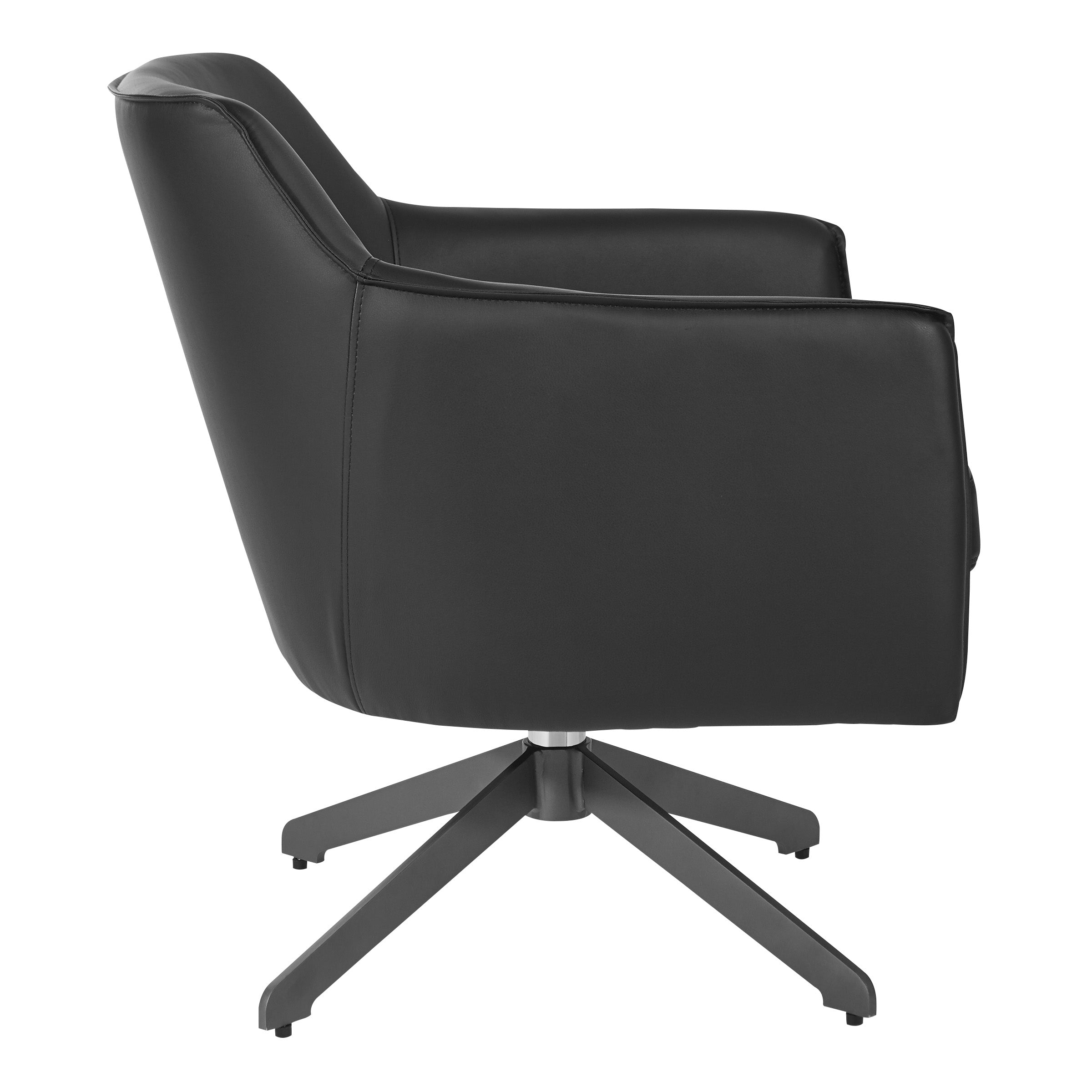 Faux Leather Guest Chair - Black