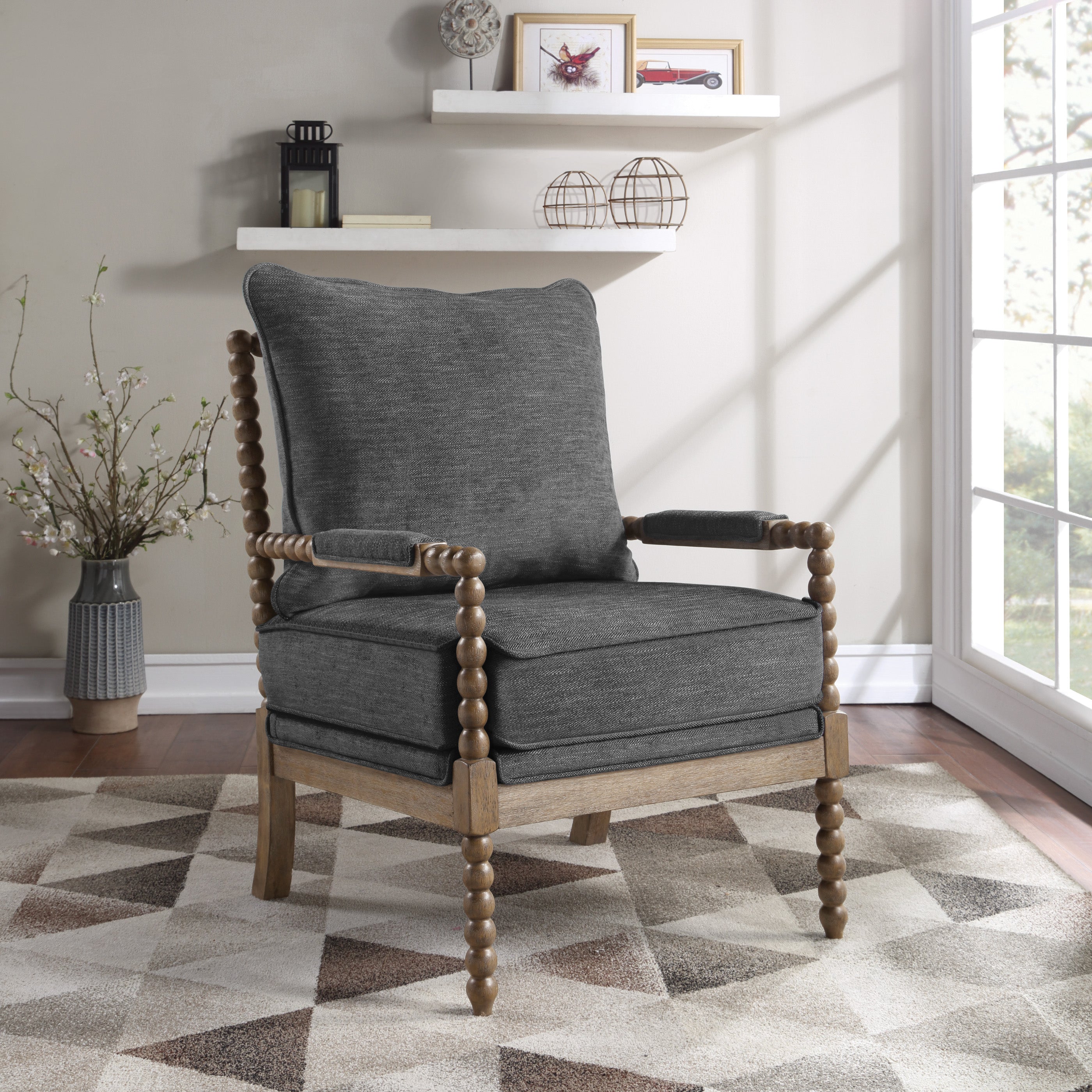 Fletcher Spindle Chair - Charcoal