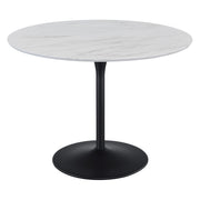 Flower Dining Table - White Faux Marble/Black