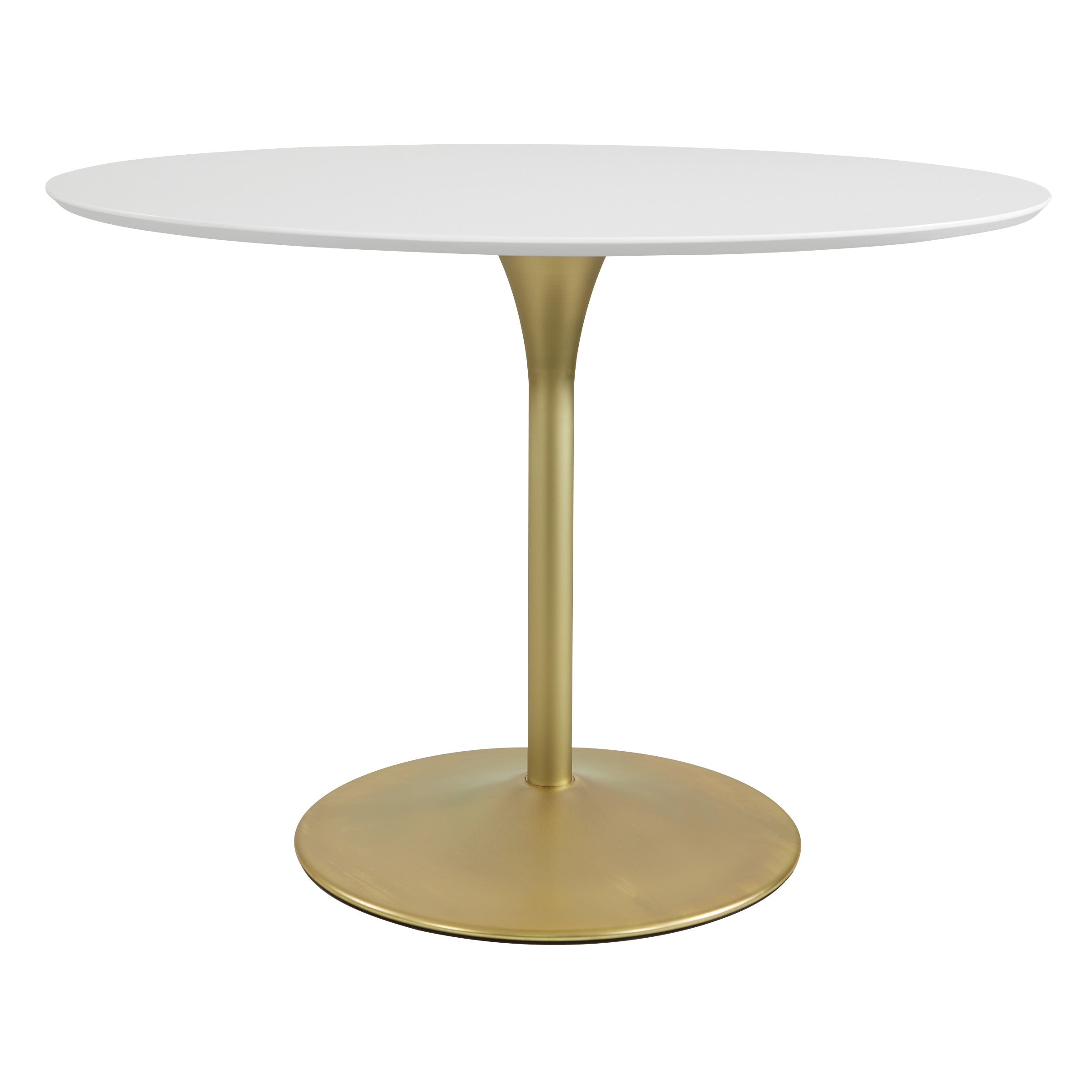 Flower Dining Table - White/Brass