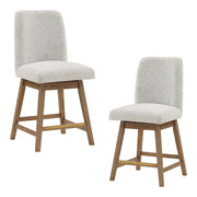 Finley 26” Swivel Counter Stool 2Pk - Parchment/Med Oak