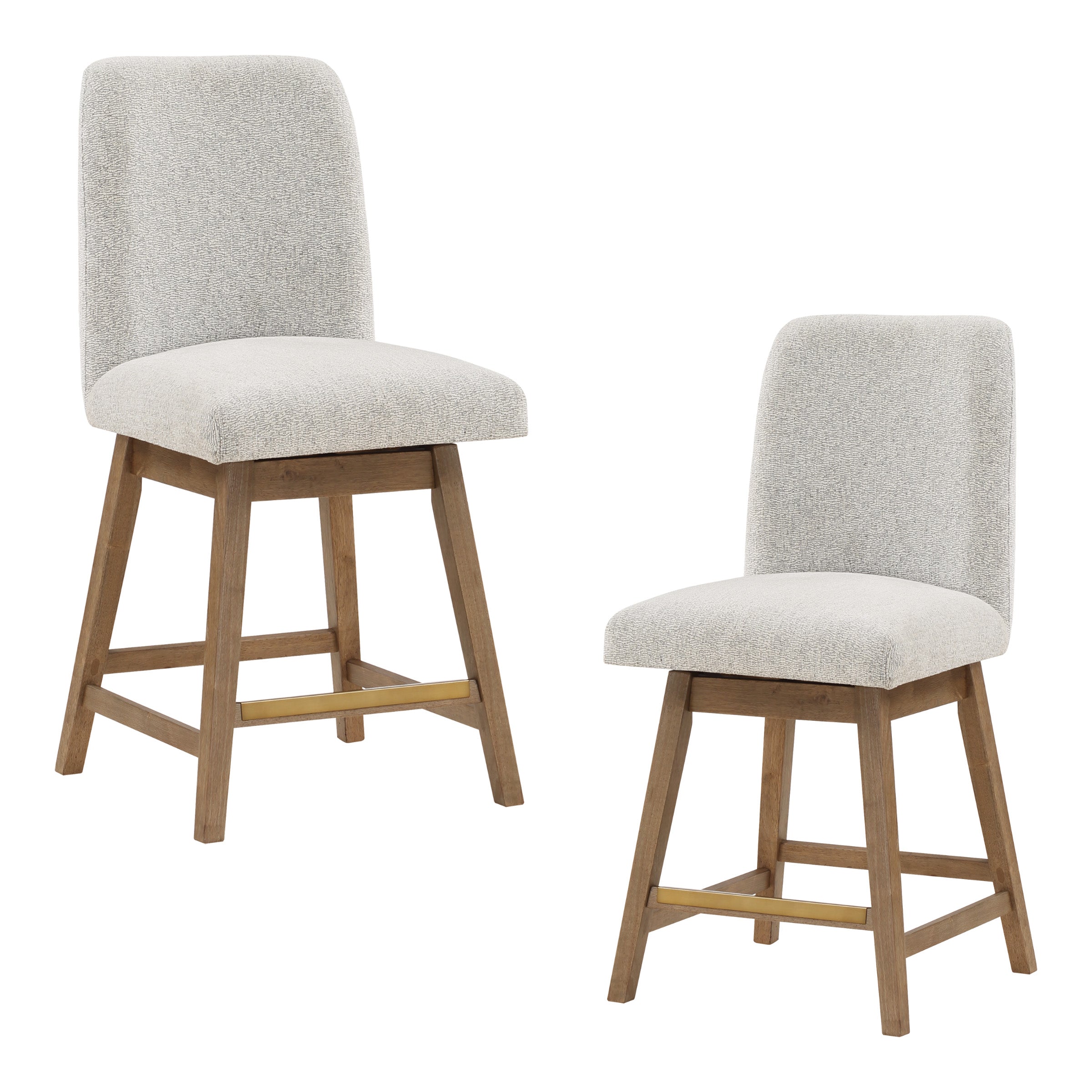 Finley 26” Swivel Counter Stool 2Pk - Parchment/Med Oak