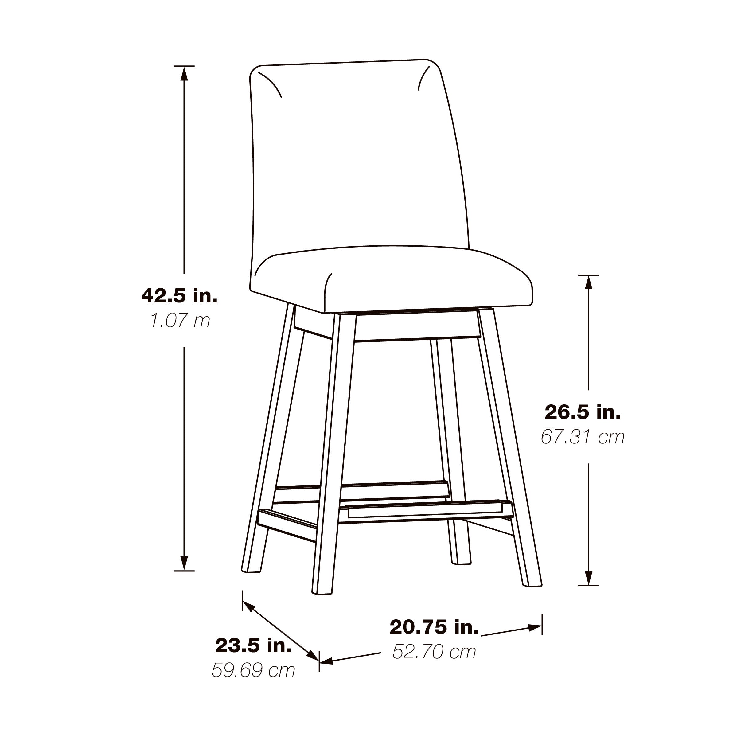 Finley 26” Swivel Counter Stool 2Pk - Parchment/Med Oak