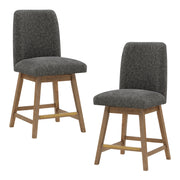 Finley 26” Swivel Counter Stool 2Pk - Charcoal/Med Oak