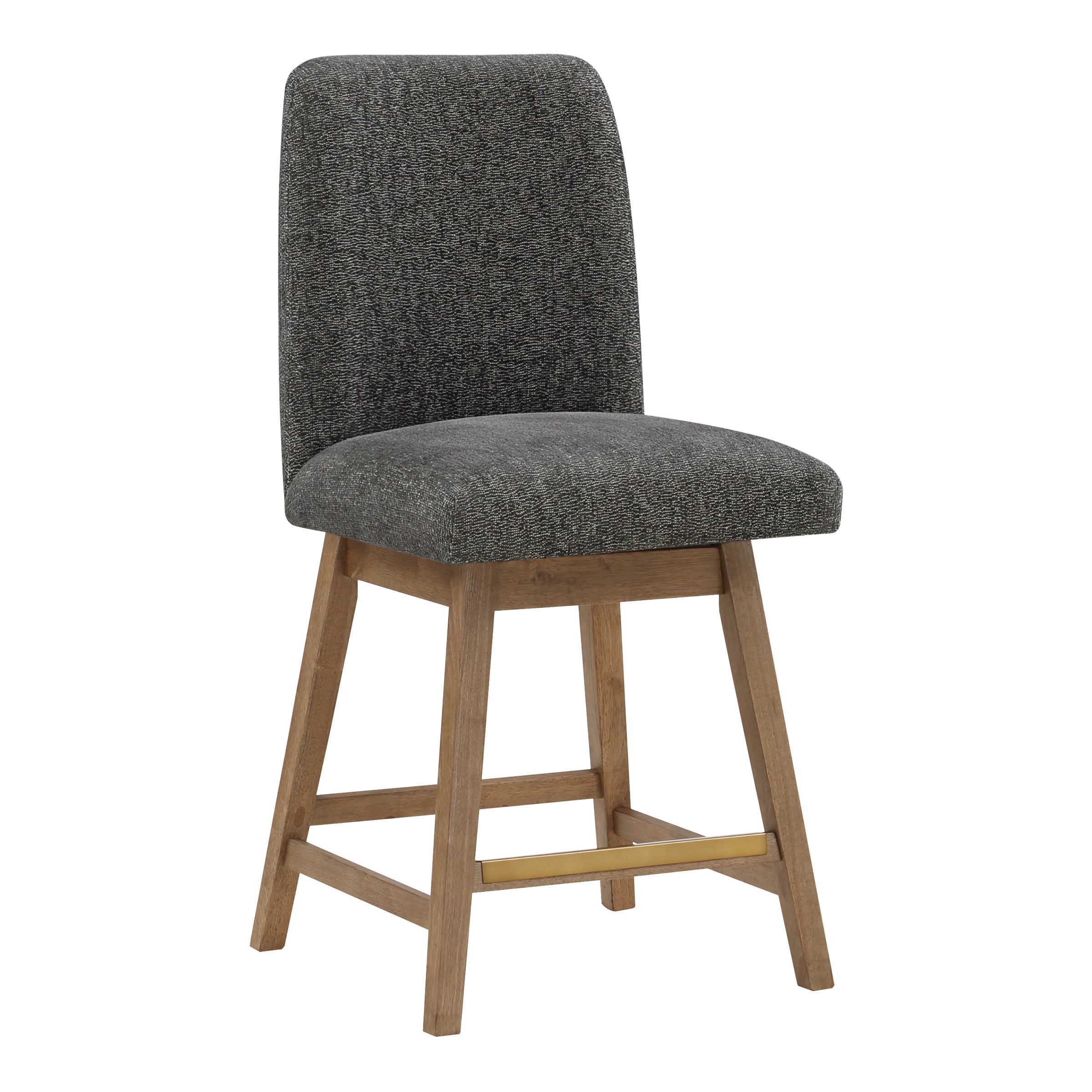 Finley 26” Swivel Counter Stool 2Pk - Charcoal/Med Oak