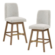 Finley 30" Swivel Barstool 2-Pack - Parchment/Med Oak