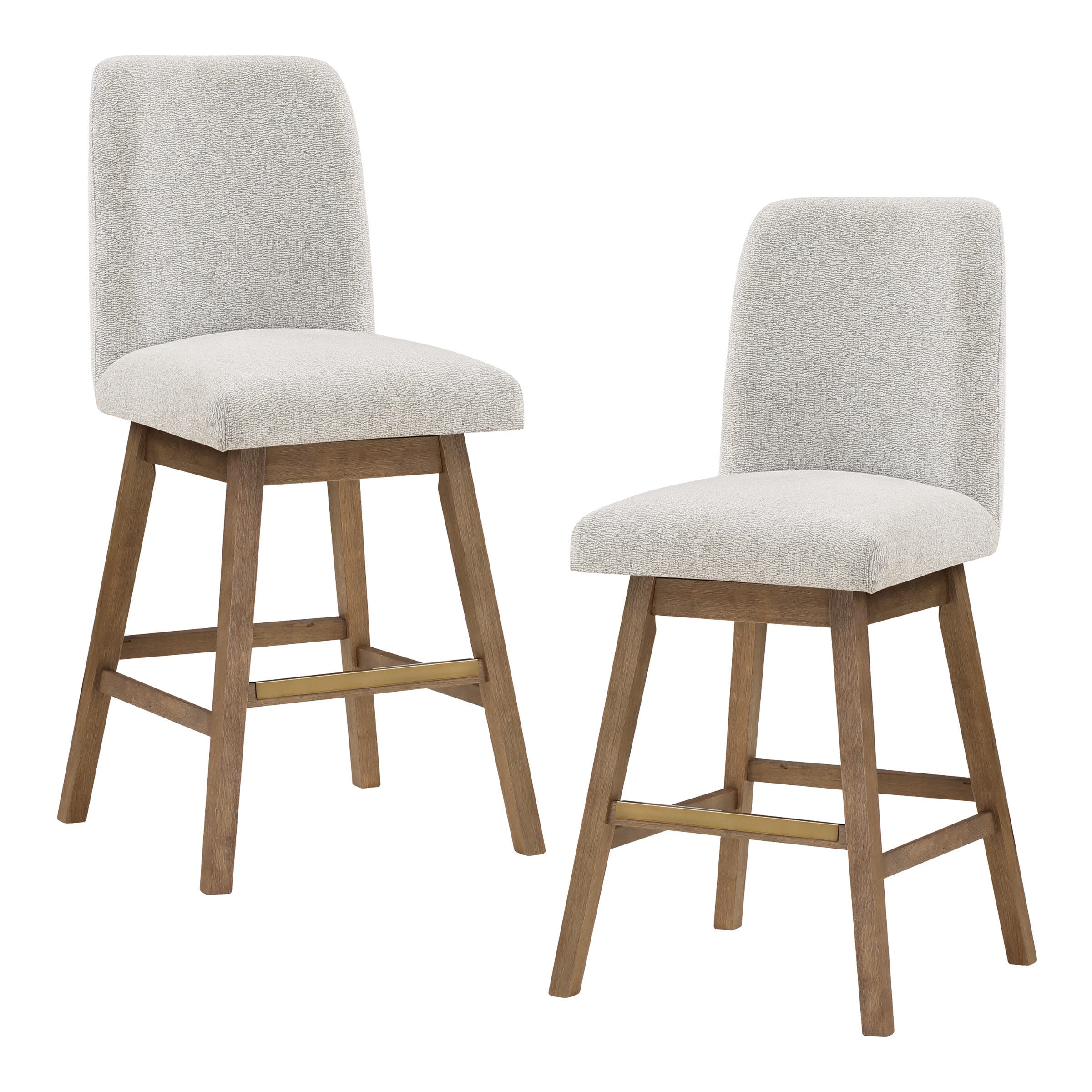 Finley 30" Swivel Barstool 2-Pack - Parchment/Med Oak