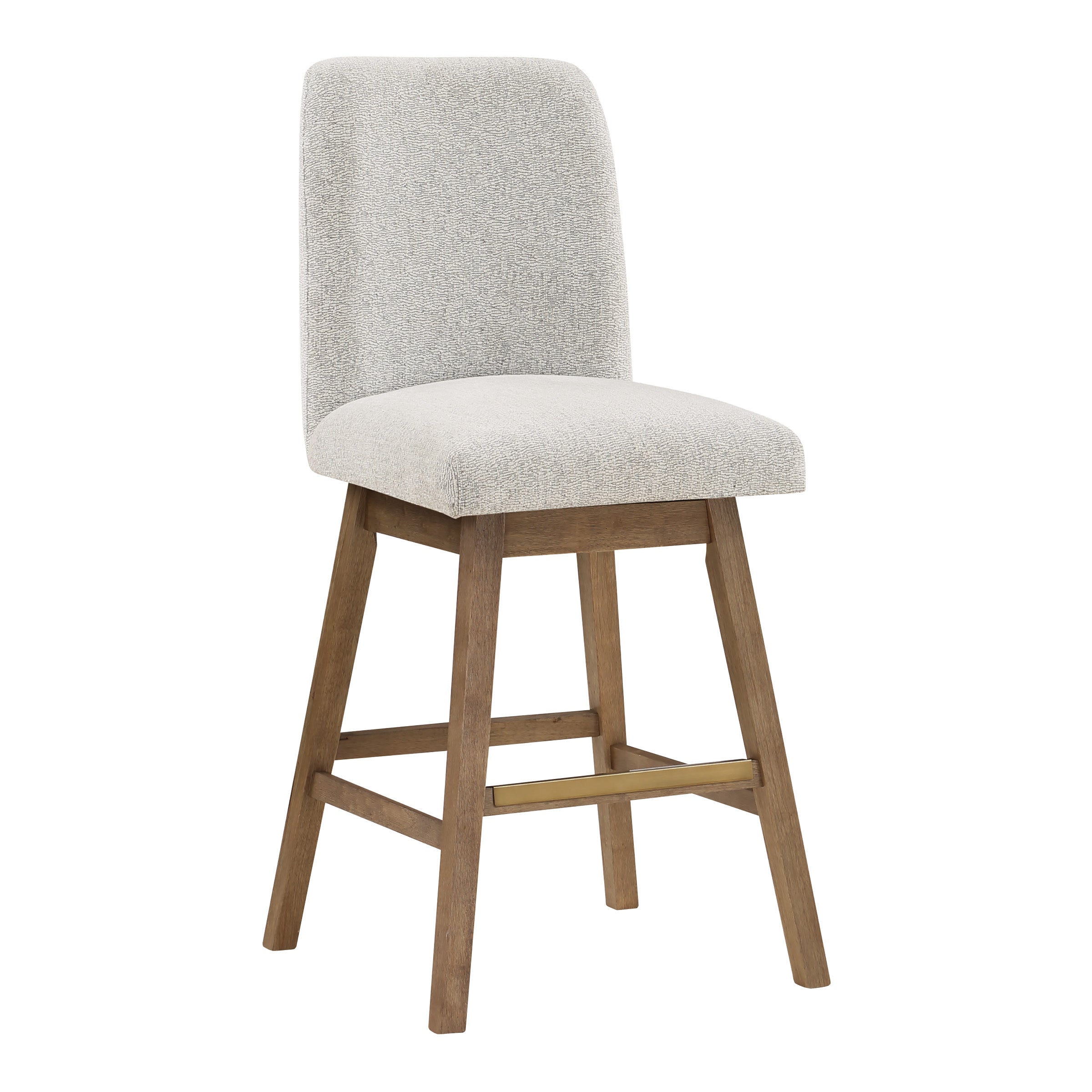 Finley 30" Swivel Barstool 2-Pack - Parchment/Med Oak