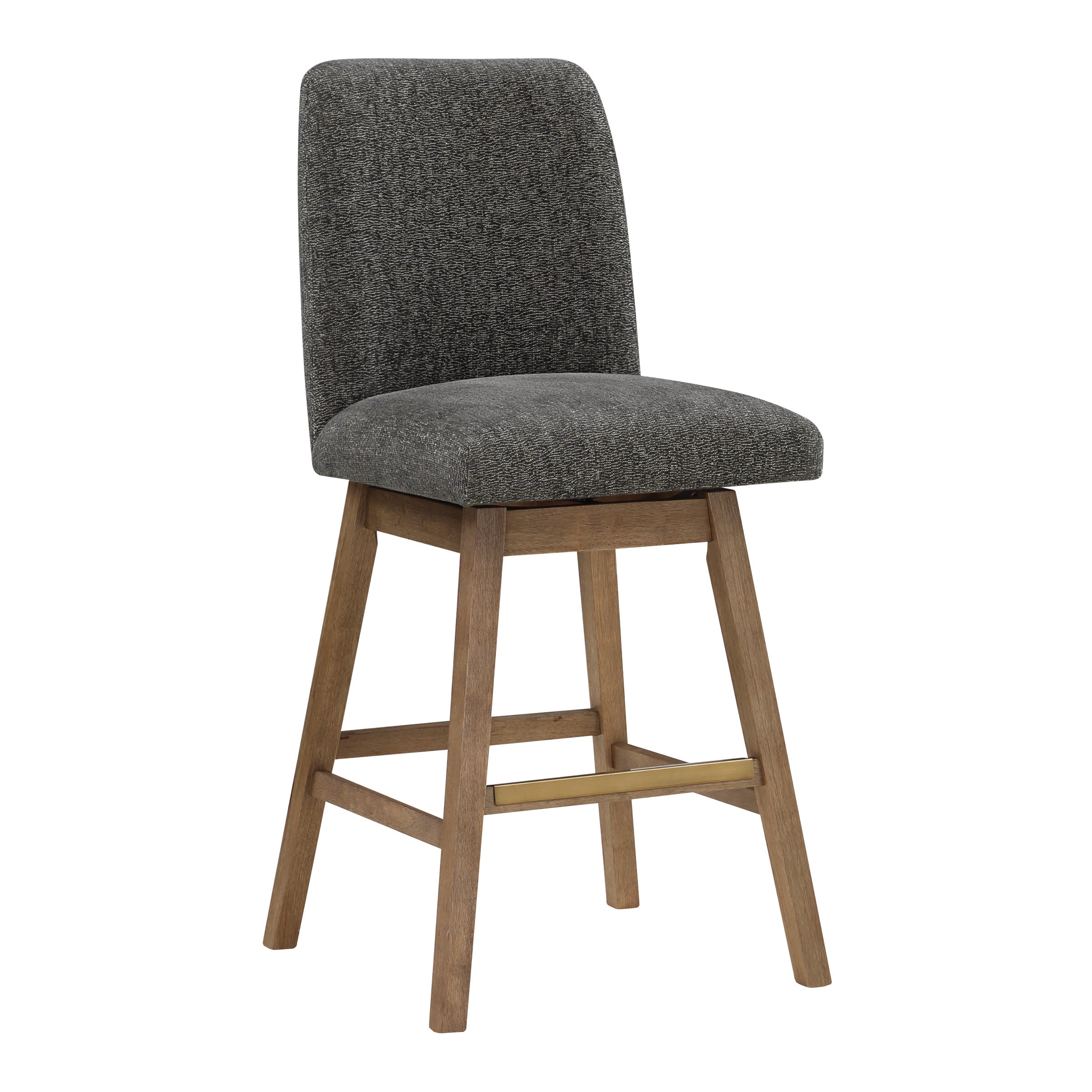 Finley 30" Swivel Barstool 2-Pack - Charcoal/Med Oak
