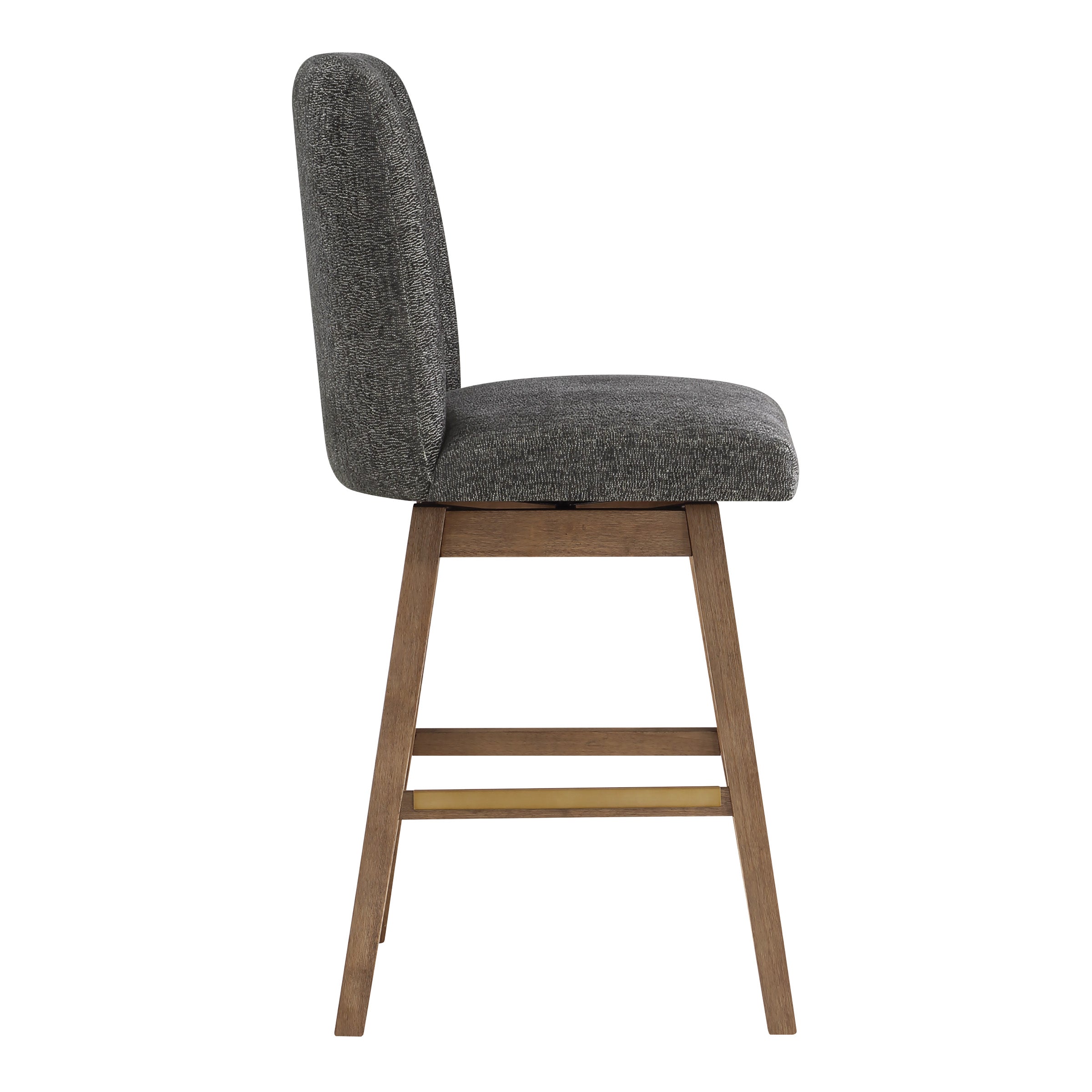 Finley 30" Swivel Barstool 2-Pack - Charcoal/Med Oak
