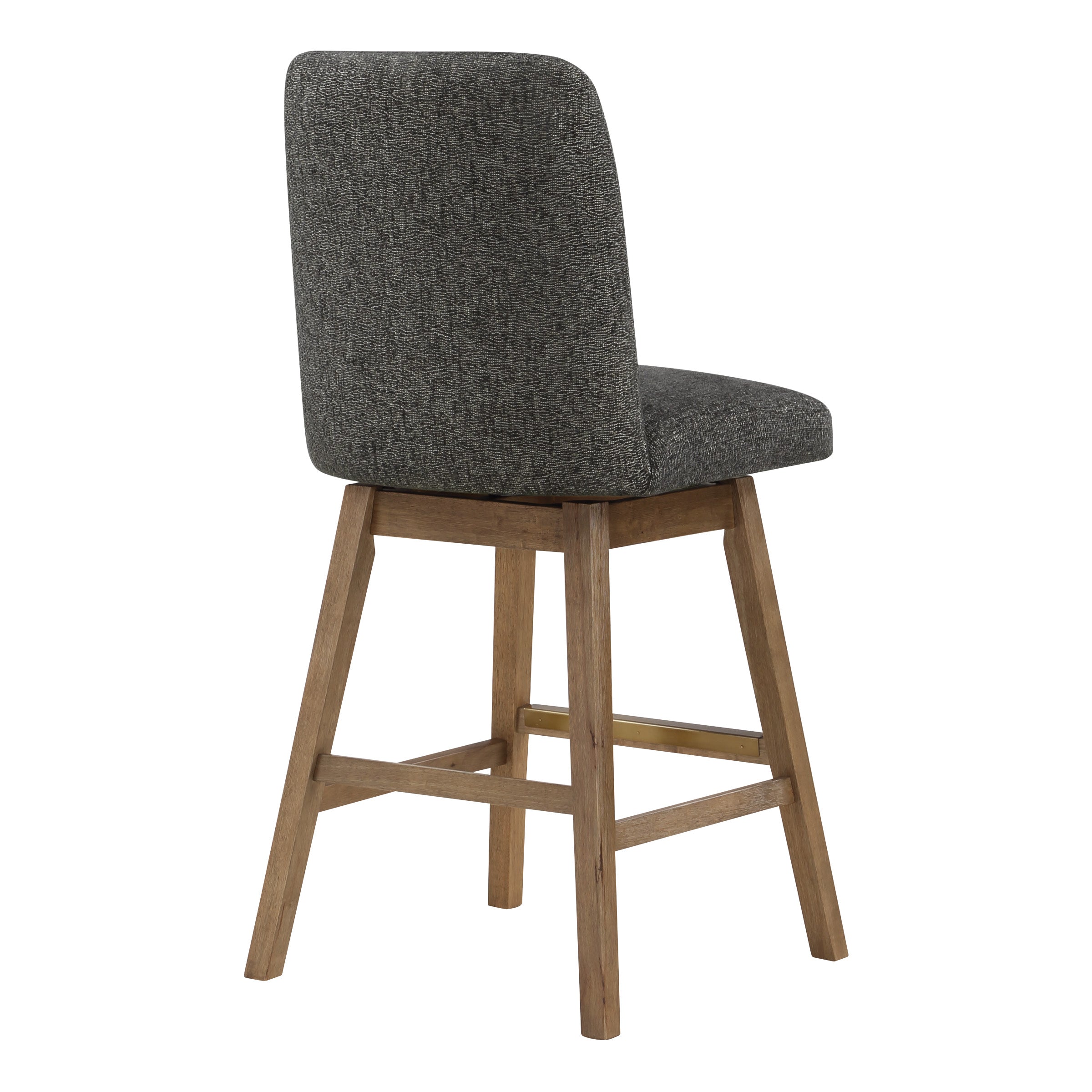 Finley 30" Swivel Barstool 2-Pack - Charcoal/Med Oak