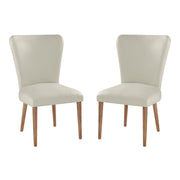 Farah Dining Chair 2 Pack in Cream Faux Leather with Medium Oak Legs