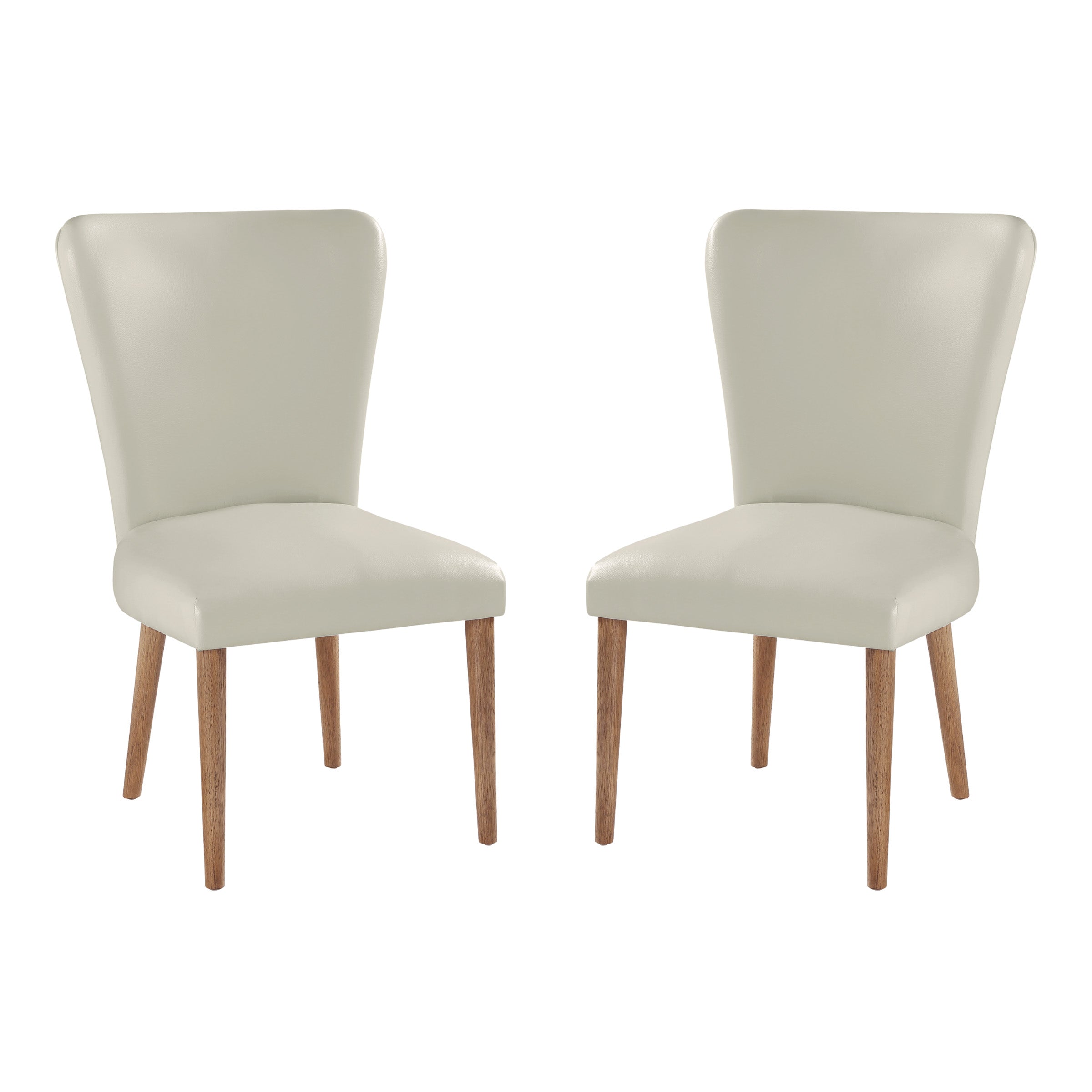 Farah Dining Chair 2 Pack in Cream Faux Leather with Medium Oak Legs