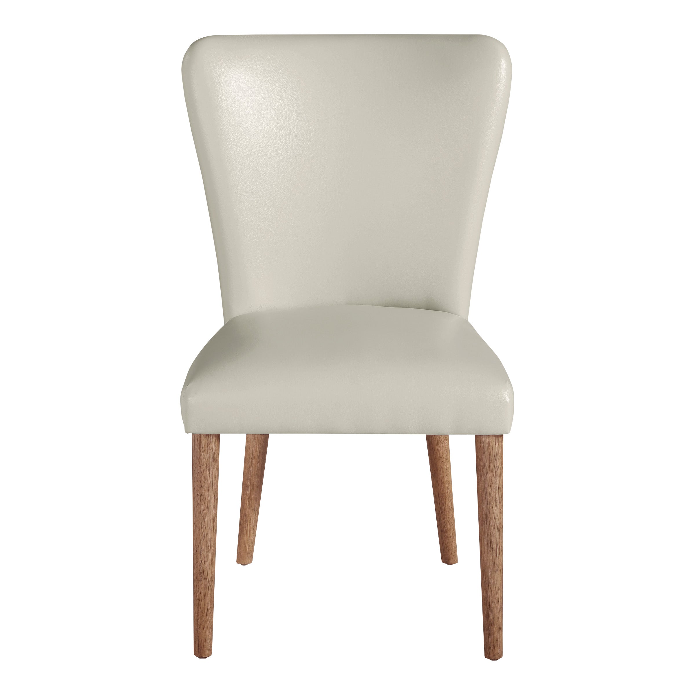 Farah Dining Chair 2 Pack in Cream Faux Leather with Medium Oak Legs