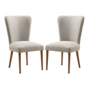 Farah Dining Chair 2 Pack in Cement Fabric with Medium Oak Legs