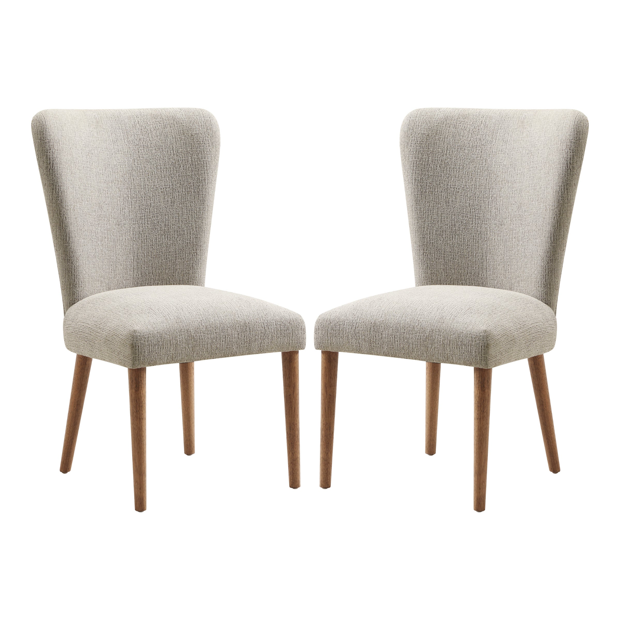 Farah Dining Chair 2 Pack in Cement Fabric with Medium Oak Legs