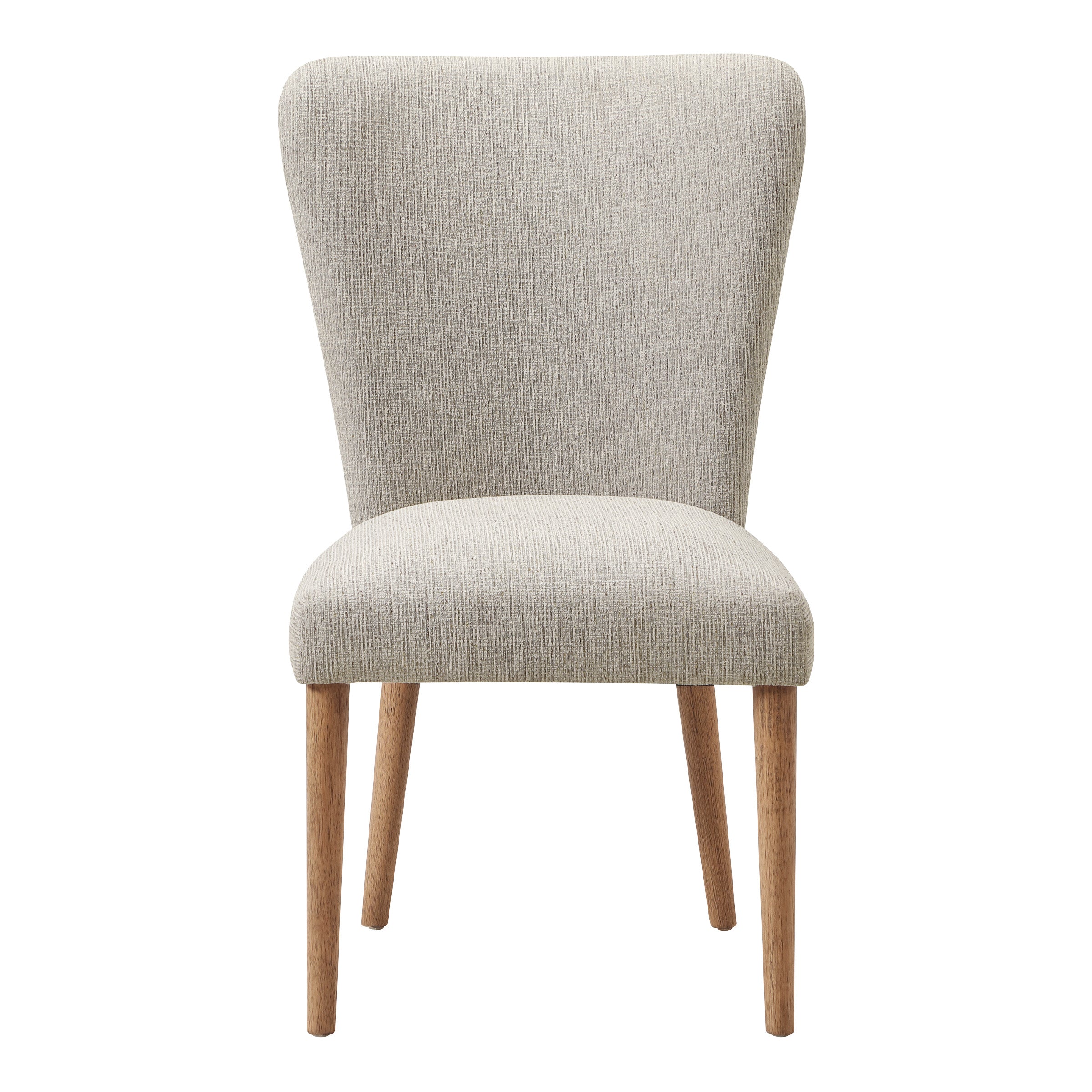Farah Dining Chair 2 Pack in Cement Fabric with Medium Oak Legs