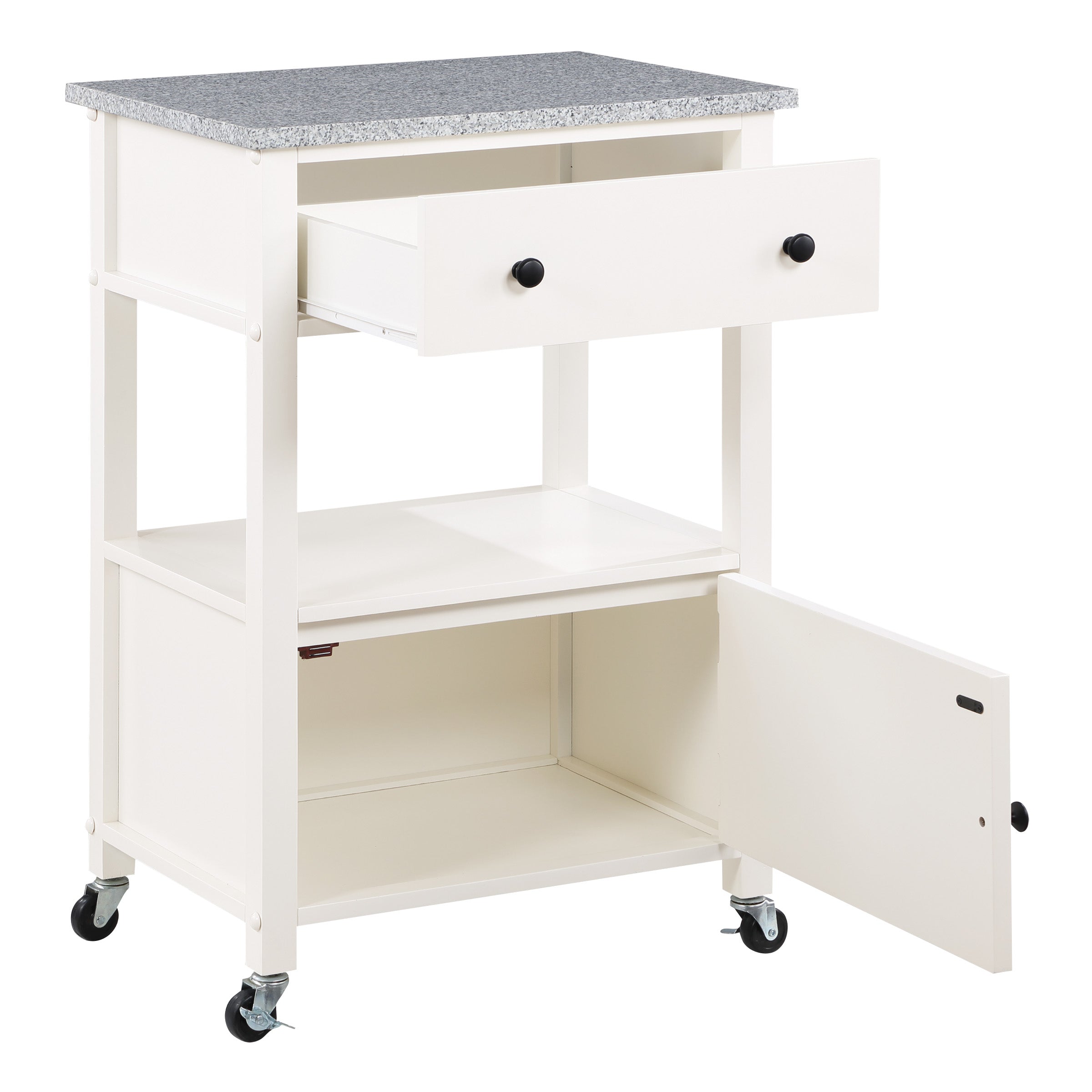 Fairfax Kitchen Cart White - White