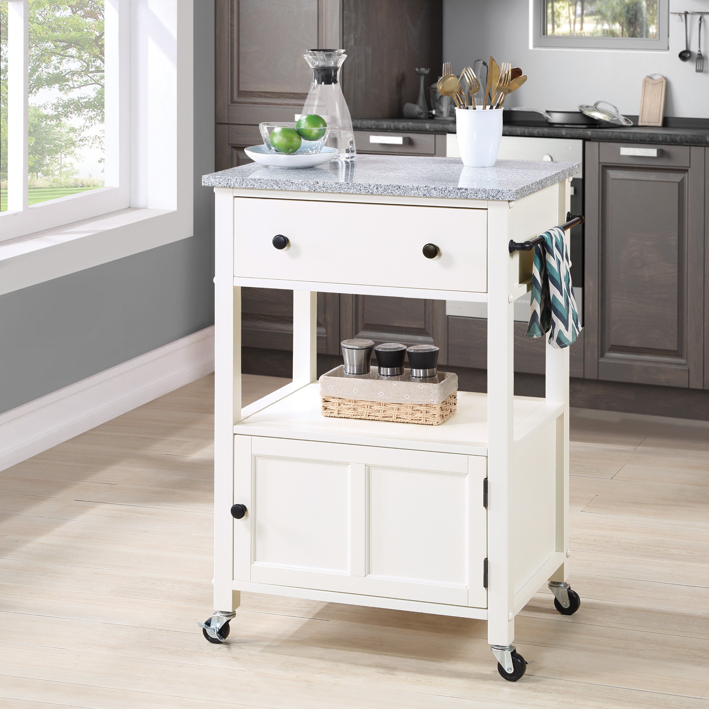 Fairfax Kitchen Cart White - White