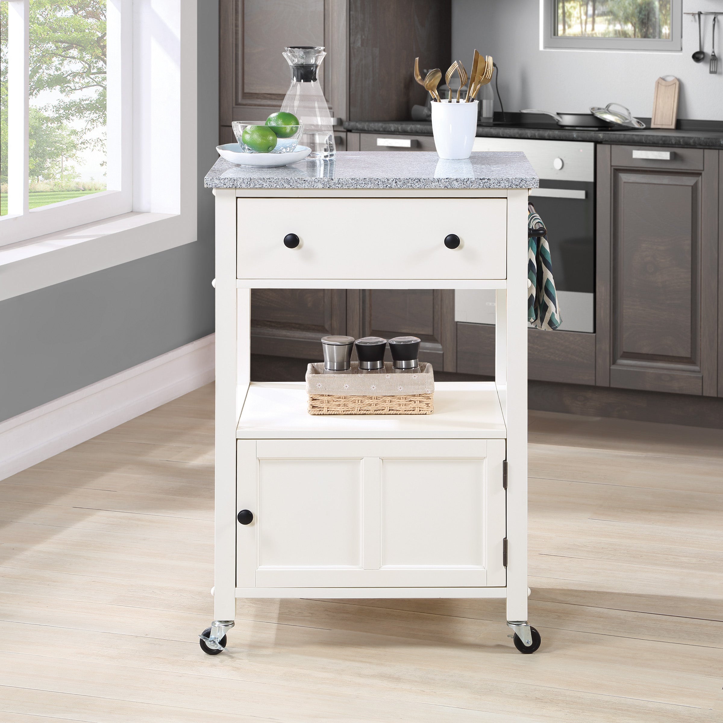 Fairfax Kitchen Cart White - White