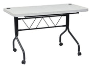 4’ Resin Multi Purpose Flip Table with Locking Casters - Grey top, Black Frame