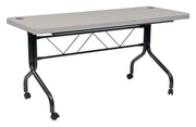 5’ Flip Table with Locking Casters - Grey top, Black Frame