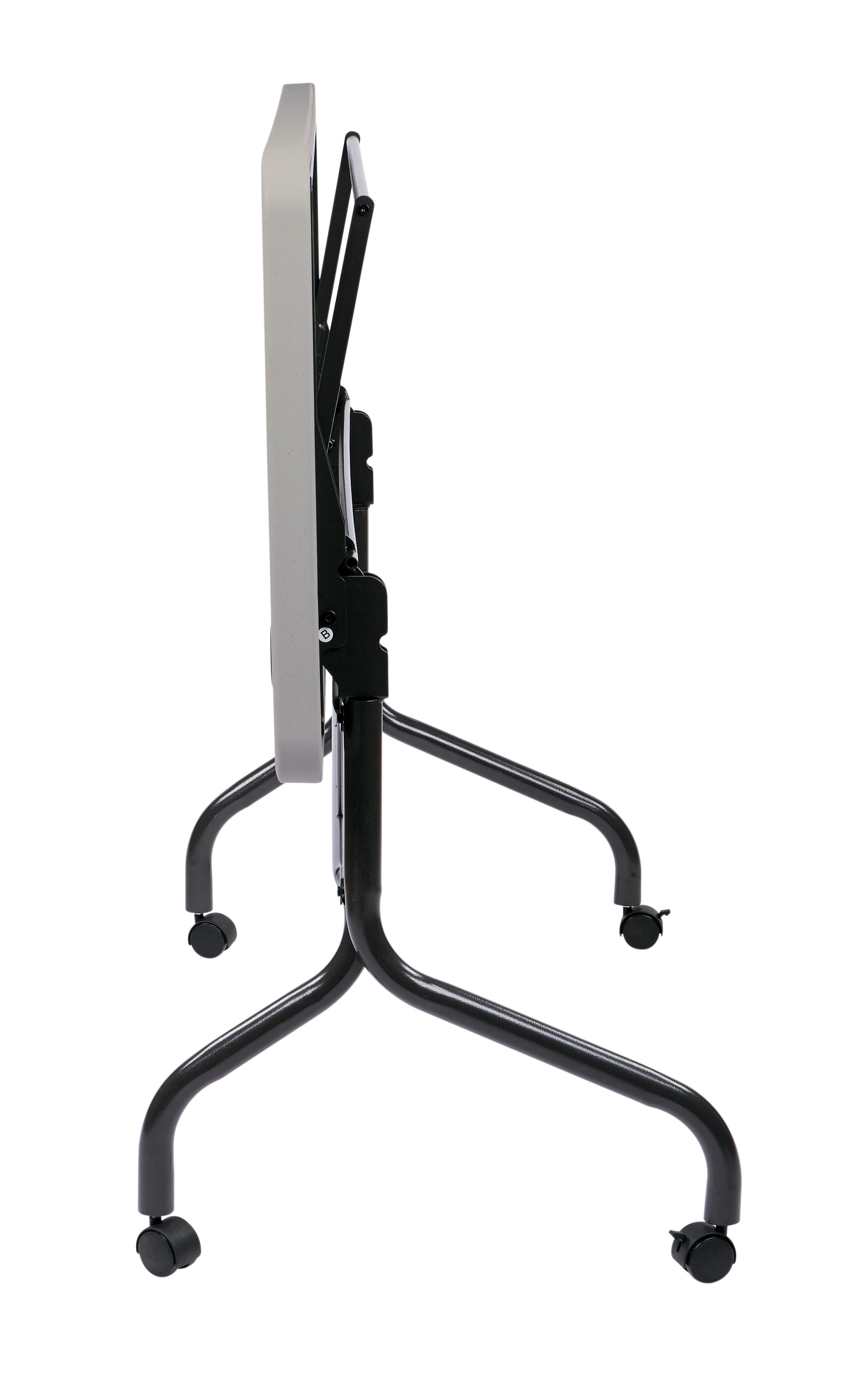5’ Flip Table with Locking Casters - Grey top, Black Frame