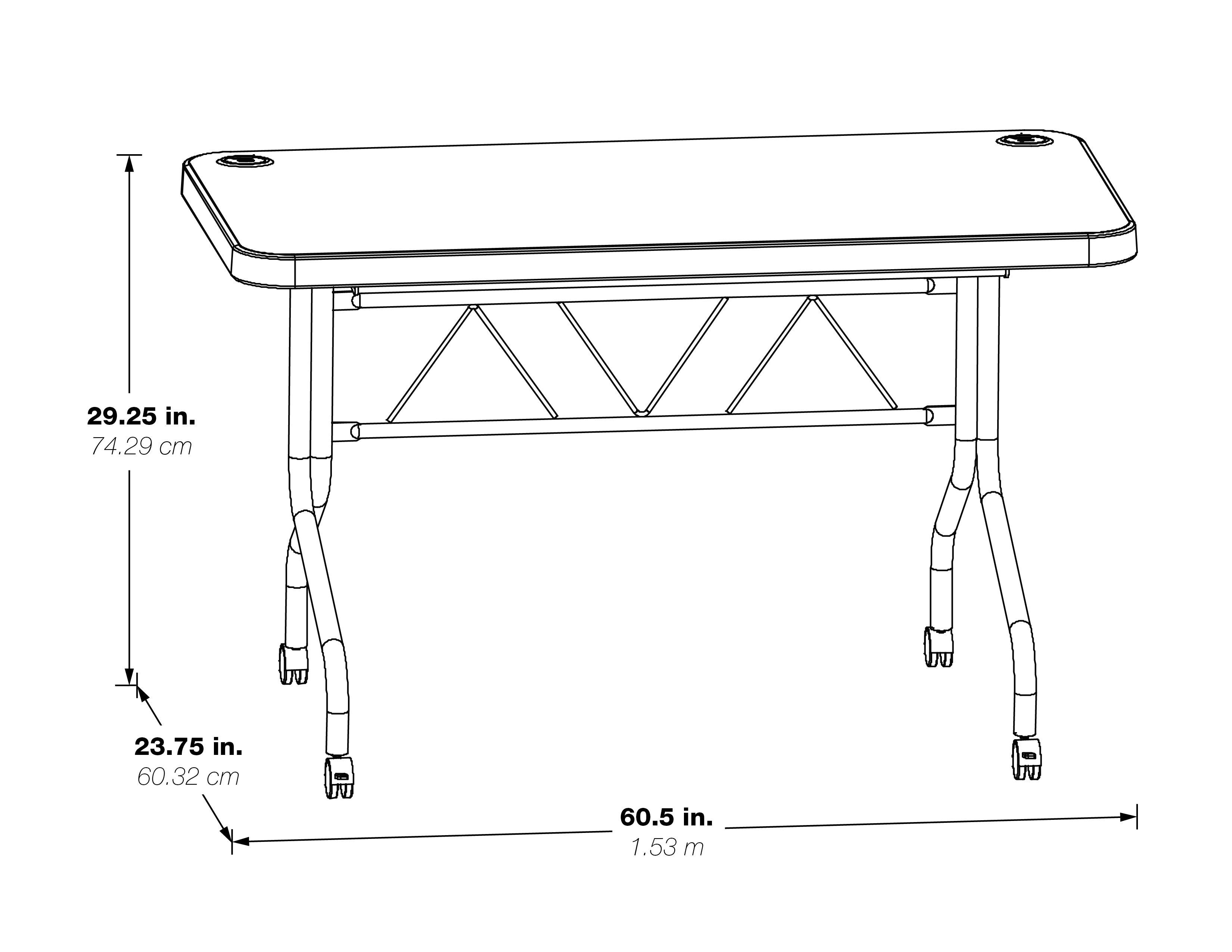 5’ Flip Table with Locking Casters - Grey top, Black Frame
