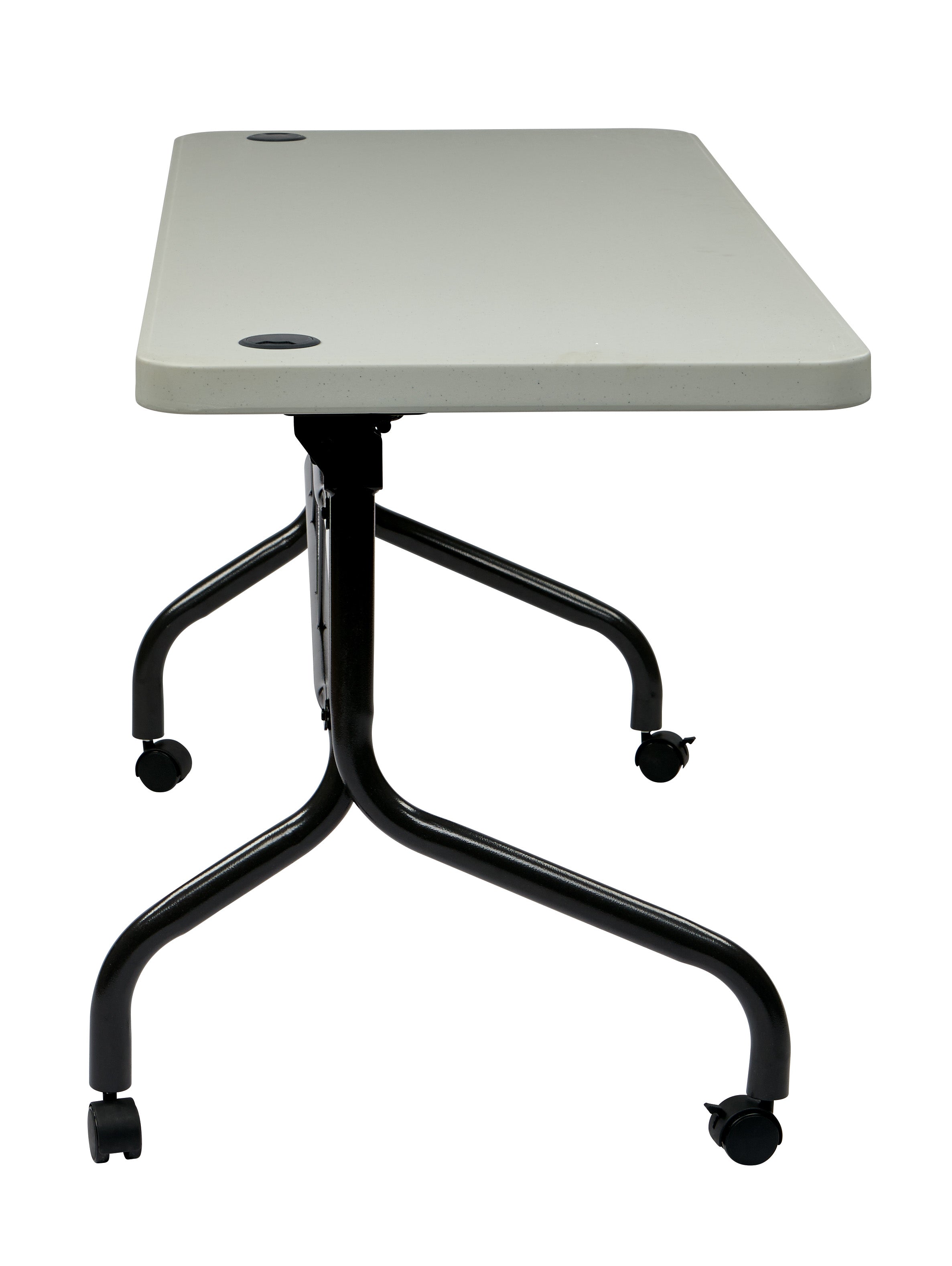 5’ Flip Table with Locking Casters - Grey top, Black Frame