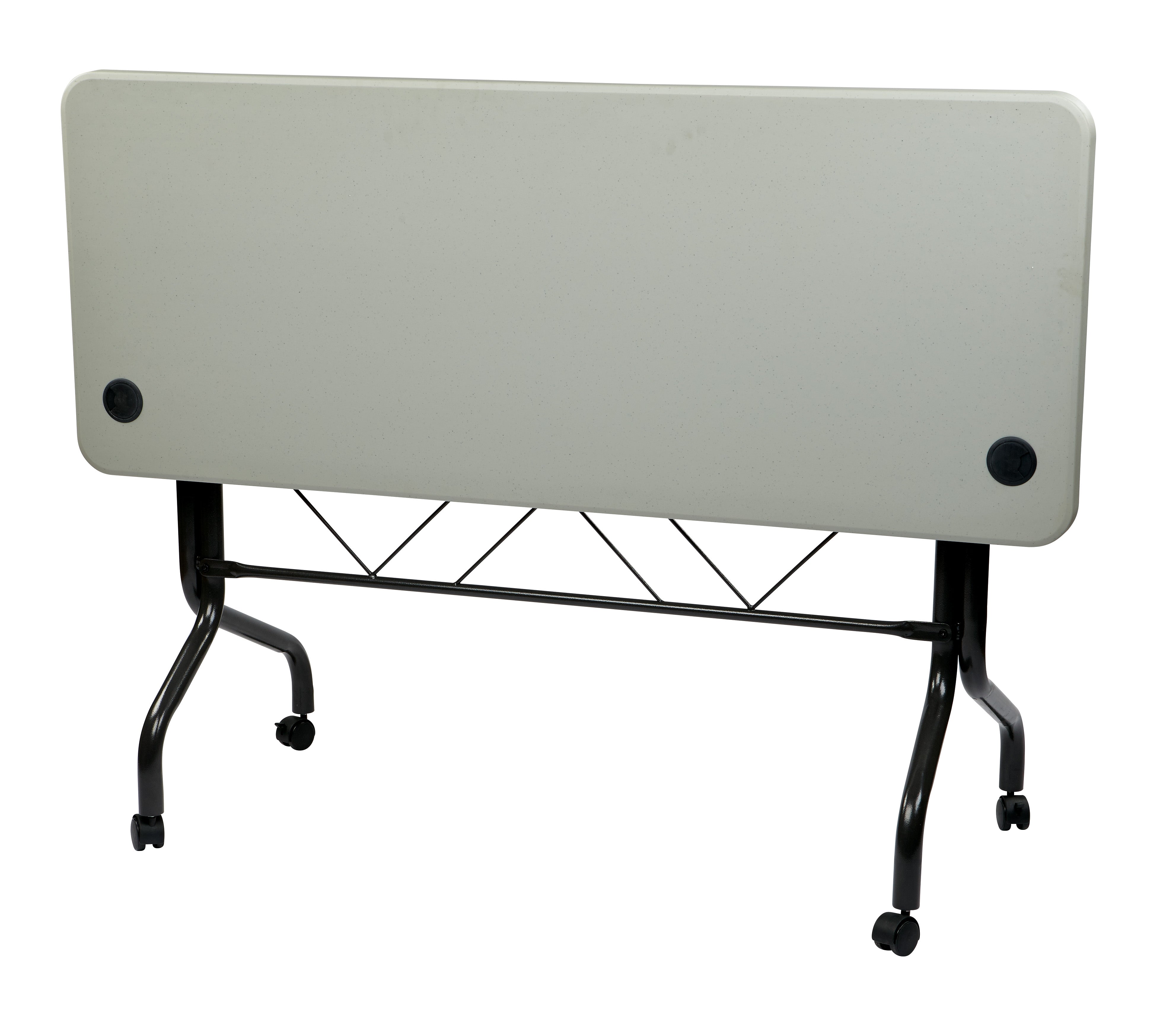 5’ Flip Table with Locking Casters - Grey top, Black Frame