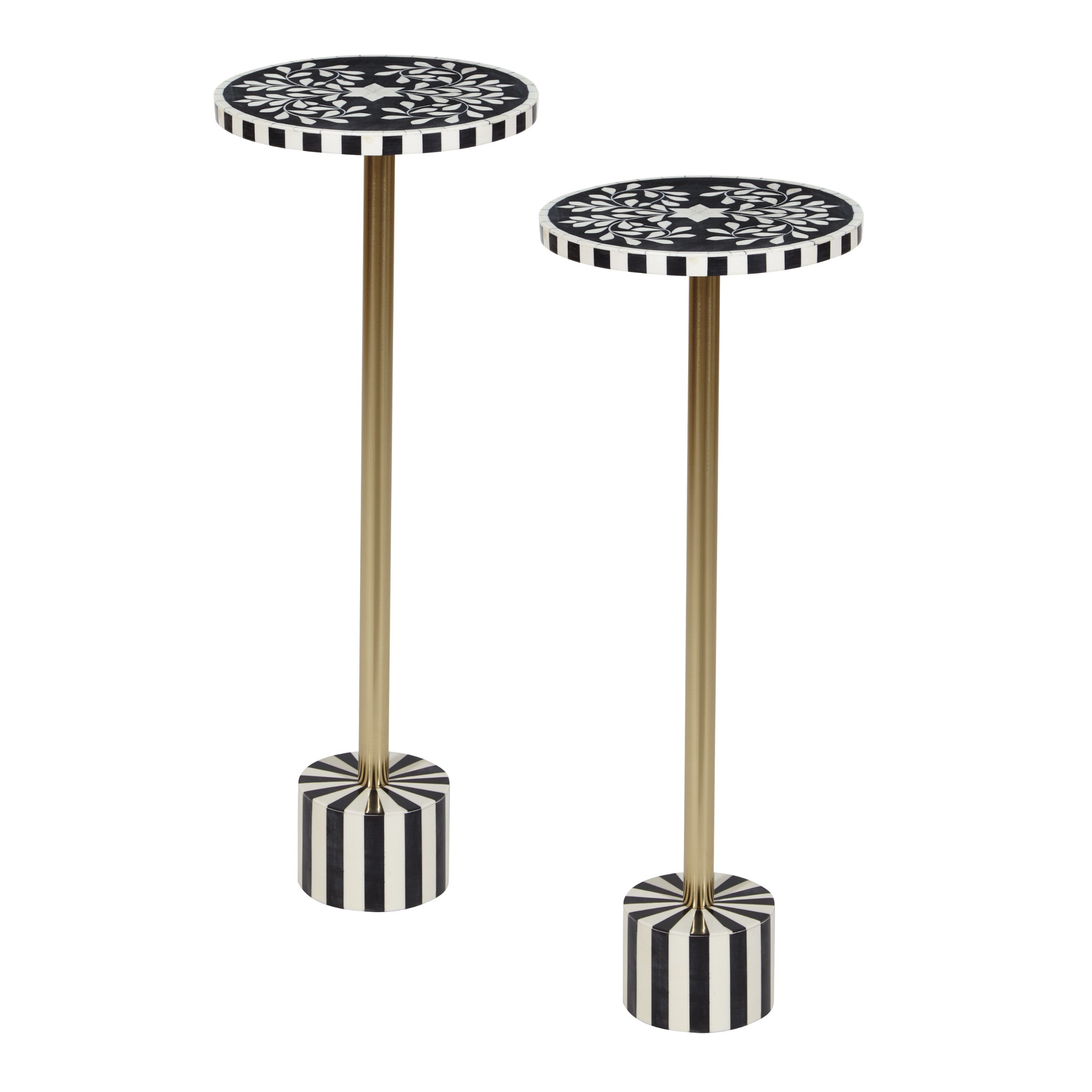 Mosaic Black and White Accent Table - Resing Black/White