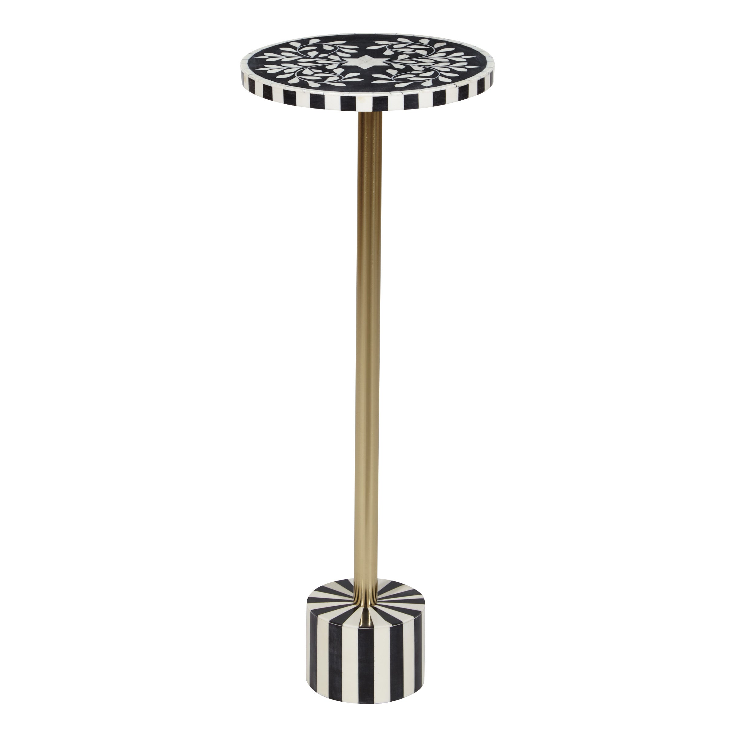Mosaic Black and White Accent Table - Resing Black/White