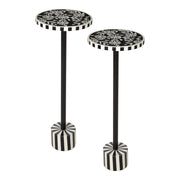 Mosaic Black and White Accent Table - Resing Black/White