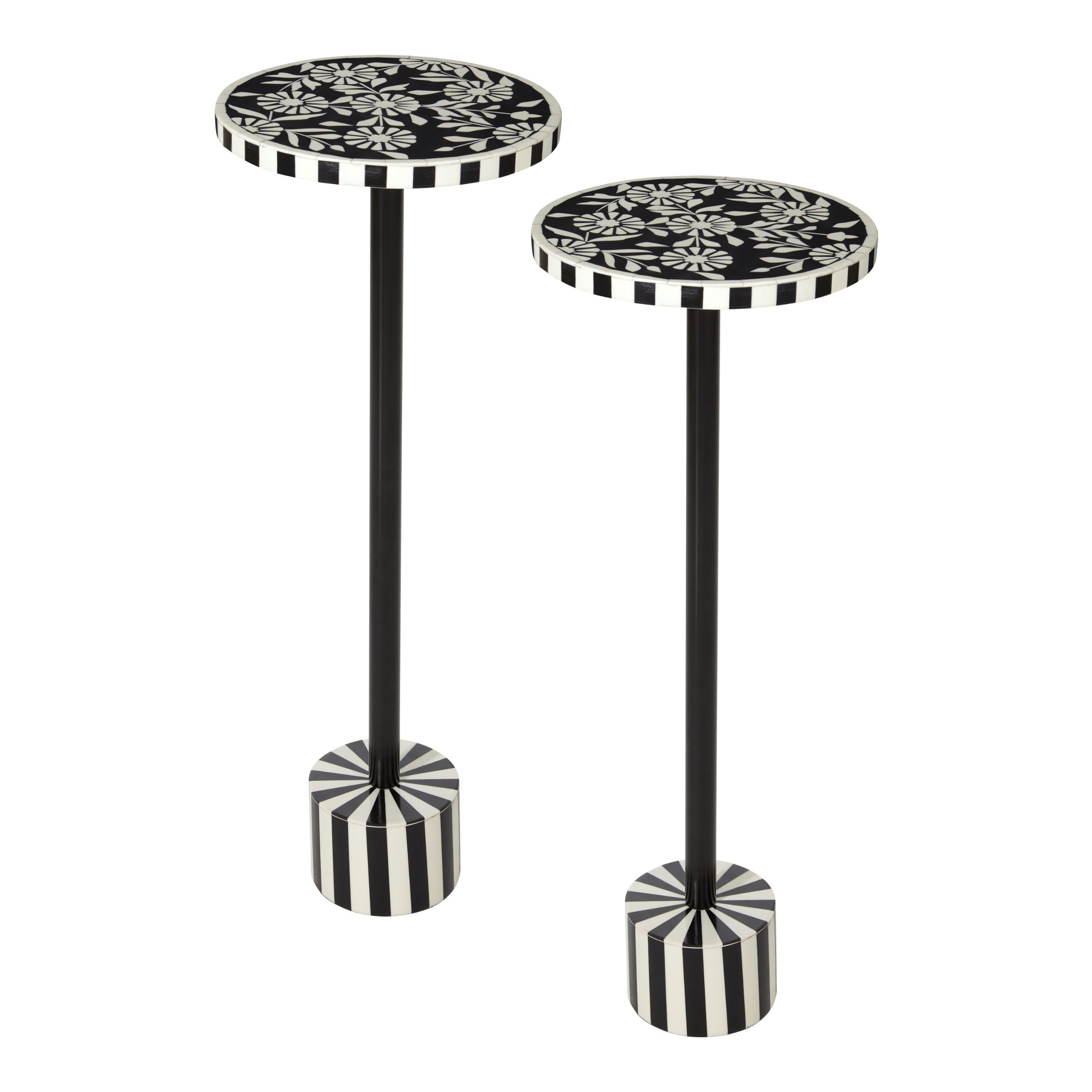 Mosaic Black and White Accent Table - Resing Black/White