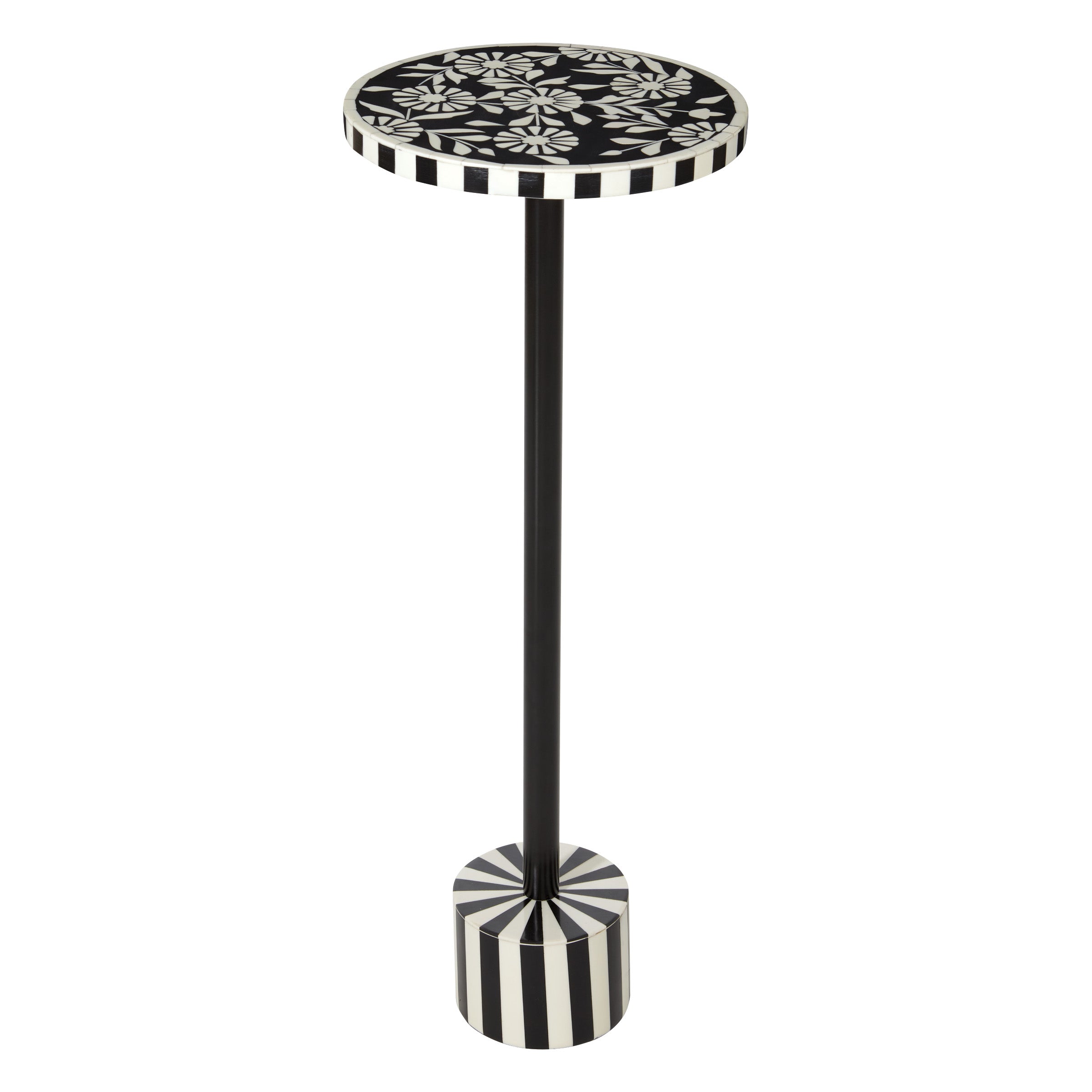 Mosaic Black and White Accent Table - Resing Black/White
