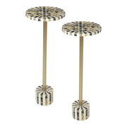 Mosaic Grey Brindle Accent Table - Resing Grey/White