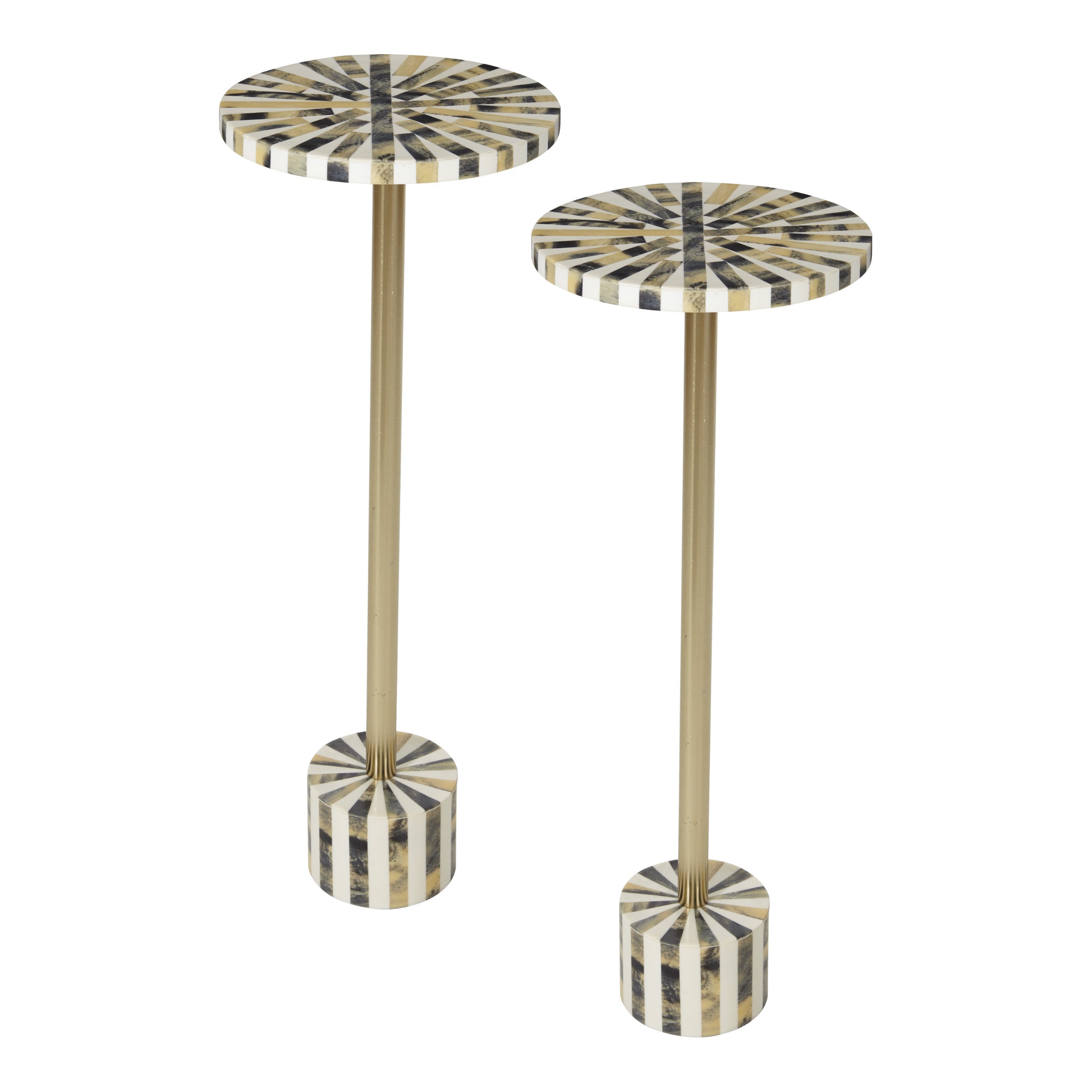 Mosaic Grey Brindle Accent Table - Resing Grey/White