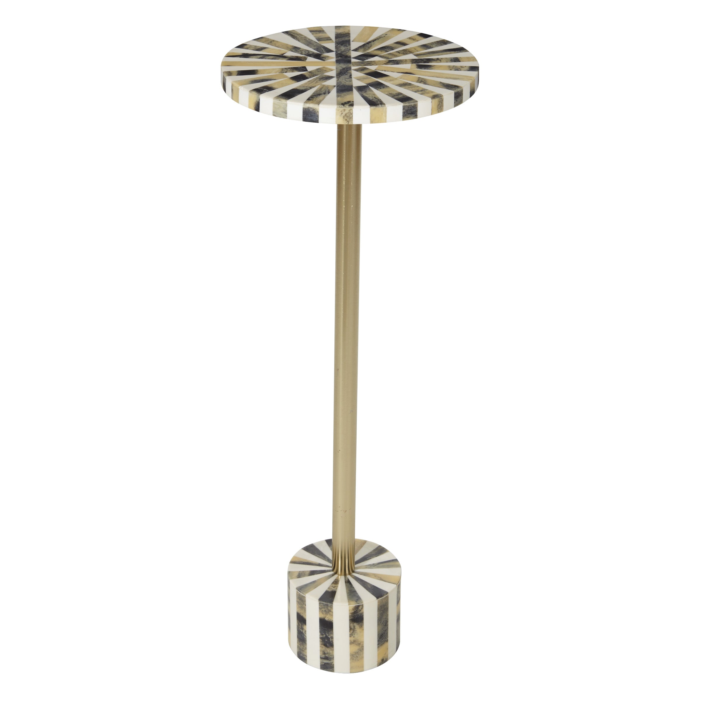 Mosaic Grey Brindle Accent Table - Resing Grey/White